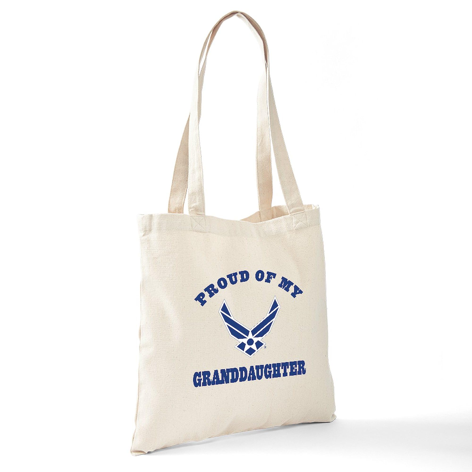 Air Force Granddaughter Tote Bag - Natural Canvas Reusable Shopping Bag for Military Families | Perfect for Groceries, Beach Trips & Proud Military Support