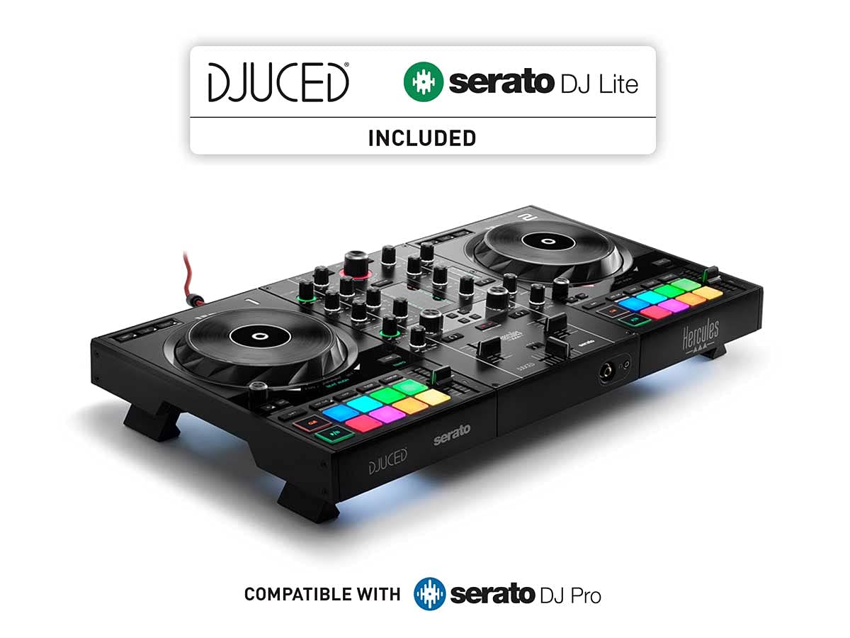 Hercules DJControl Inpulse 500 Professional 2-Deck USB DJ Controller - Compatible with Serato DJ & DJUCED Software (Included) - Perfect for Home Studios, Clubs & Live Performances