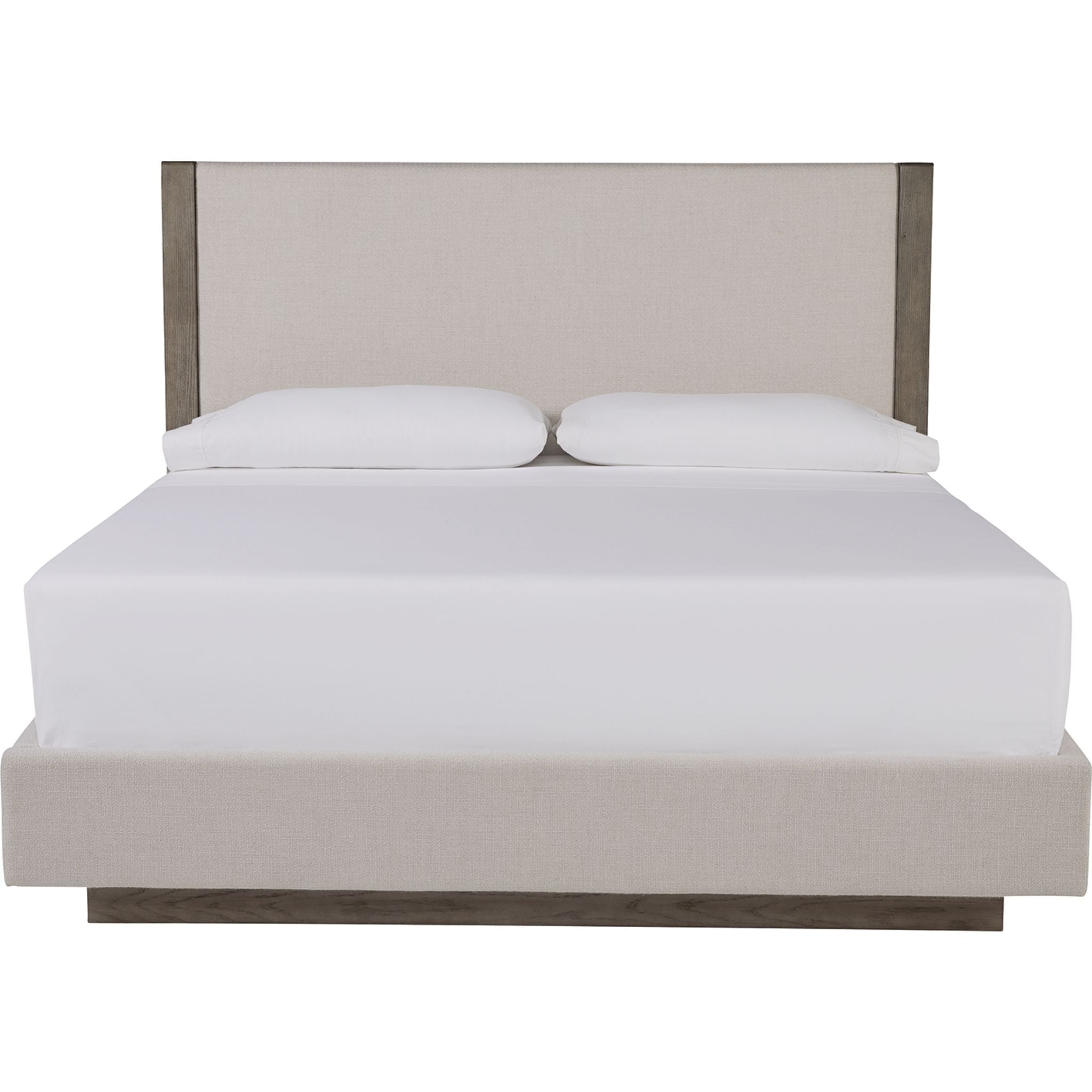 Anibecca Upholstered Panel Bed - Queen Size Weathered Gray Fabric Headboard - Modern Bedroom Furniture for Master & Guest Rooms