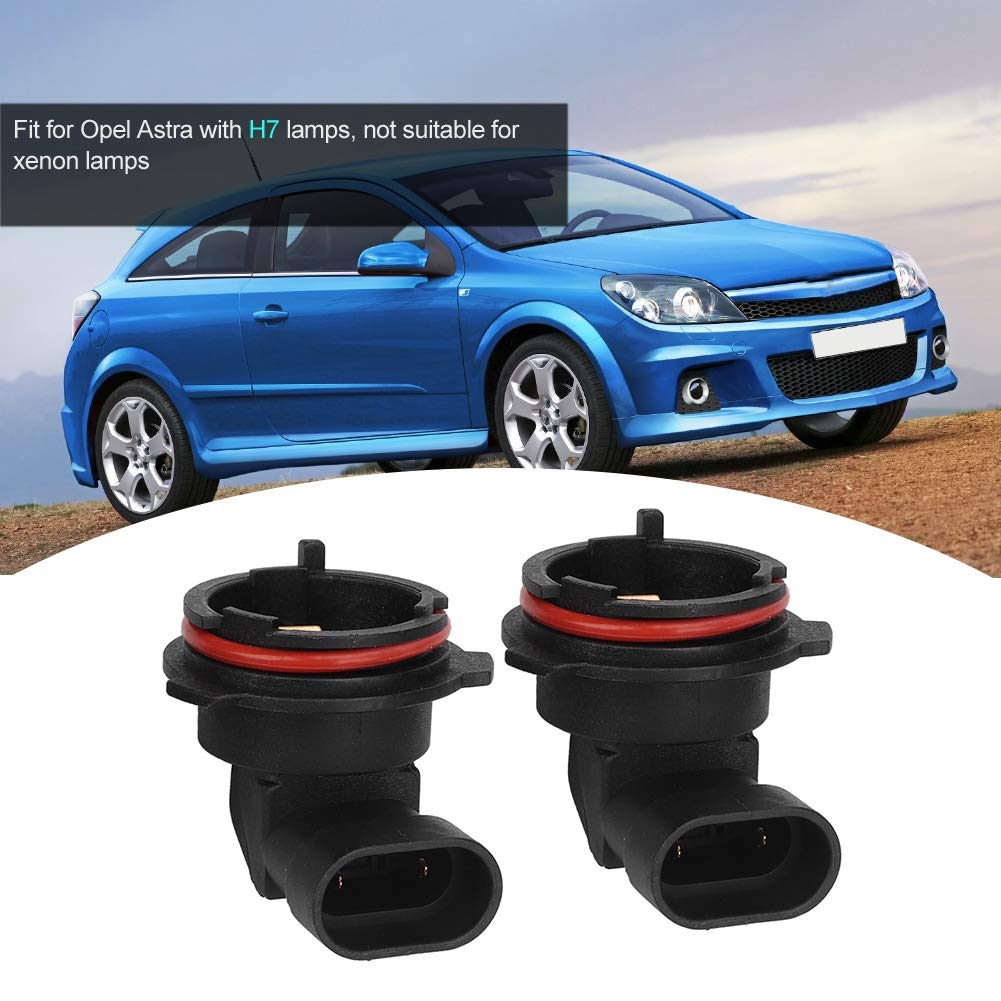 2Pcs H7 Lamp Holder Base Socket for Astra - Compatible with Part Numbers 1226084 & 9118046 - Perfect for Headlight Replacement and DIY Car Repair