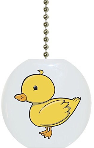 Yellow Duck Ceramic Fan Pull - Decorative Ceiling Fan Light Switch Chain - Perfect for Kids' Rooms, Bathrooms & Vintage Home Decor