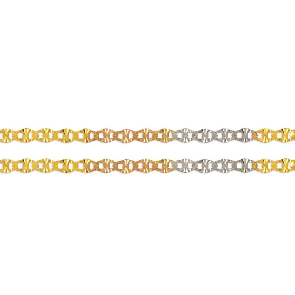 14K Gold Gucci Star Diamond Cut Chain Necklace - Italian Crafted Strong & Shiny Link Jewelry for Women & Men - 16-24 Inches Length, 2.1-3.0MM Width - Perfect Gift for Anniversary, Birthday & Special Occasions
