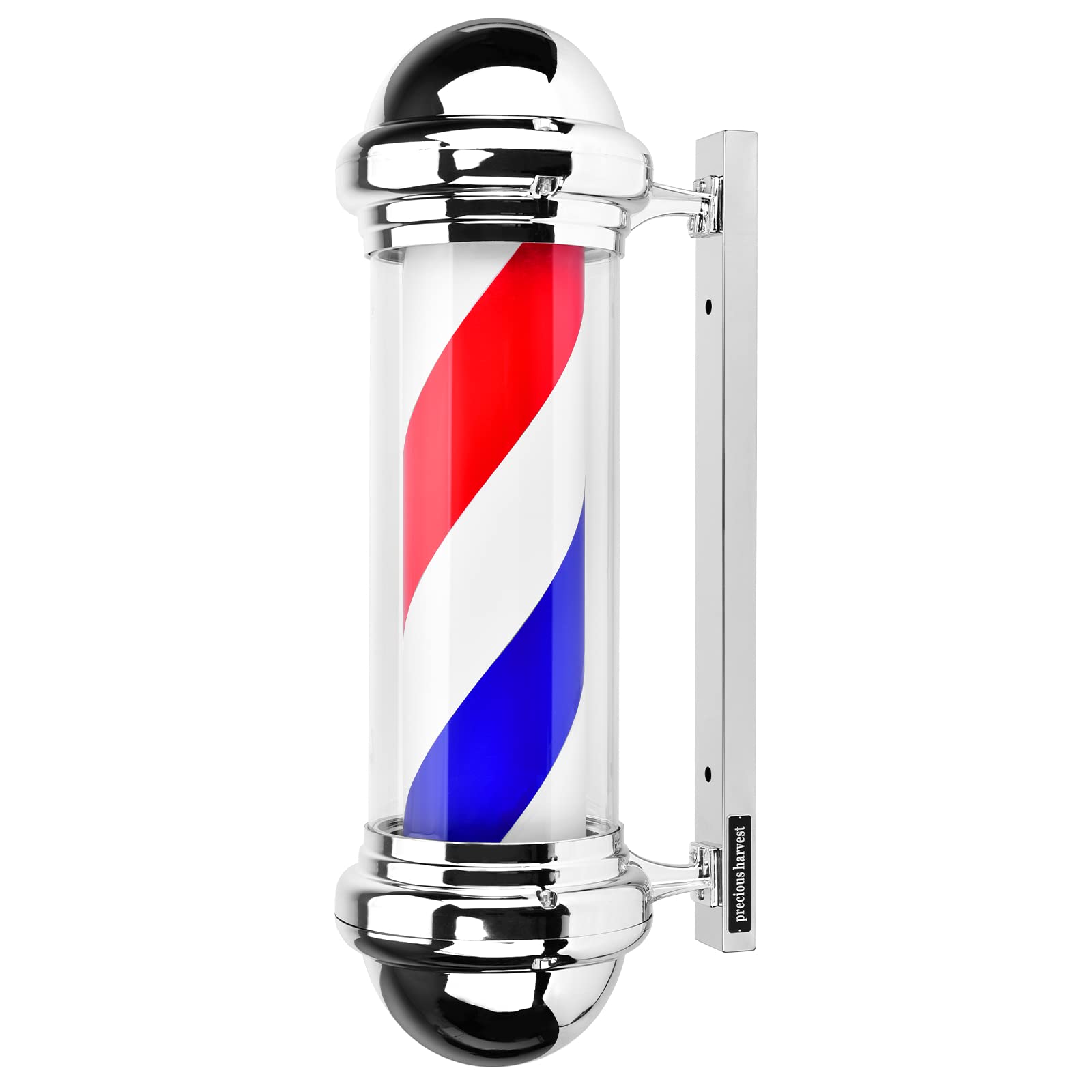 Barber Pole Light - Red, Blue & White Rotating LED Barbershop Sign for Hair Salon, 30 Inch Wall Mount Fixture for Indoor & Outdoor Use | Perfect for Classic Barber Shops, Salons & Vintage Decor