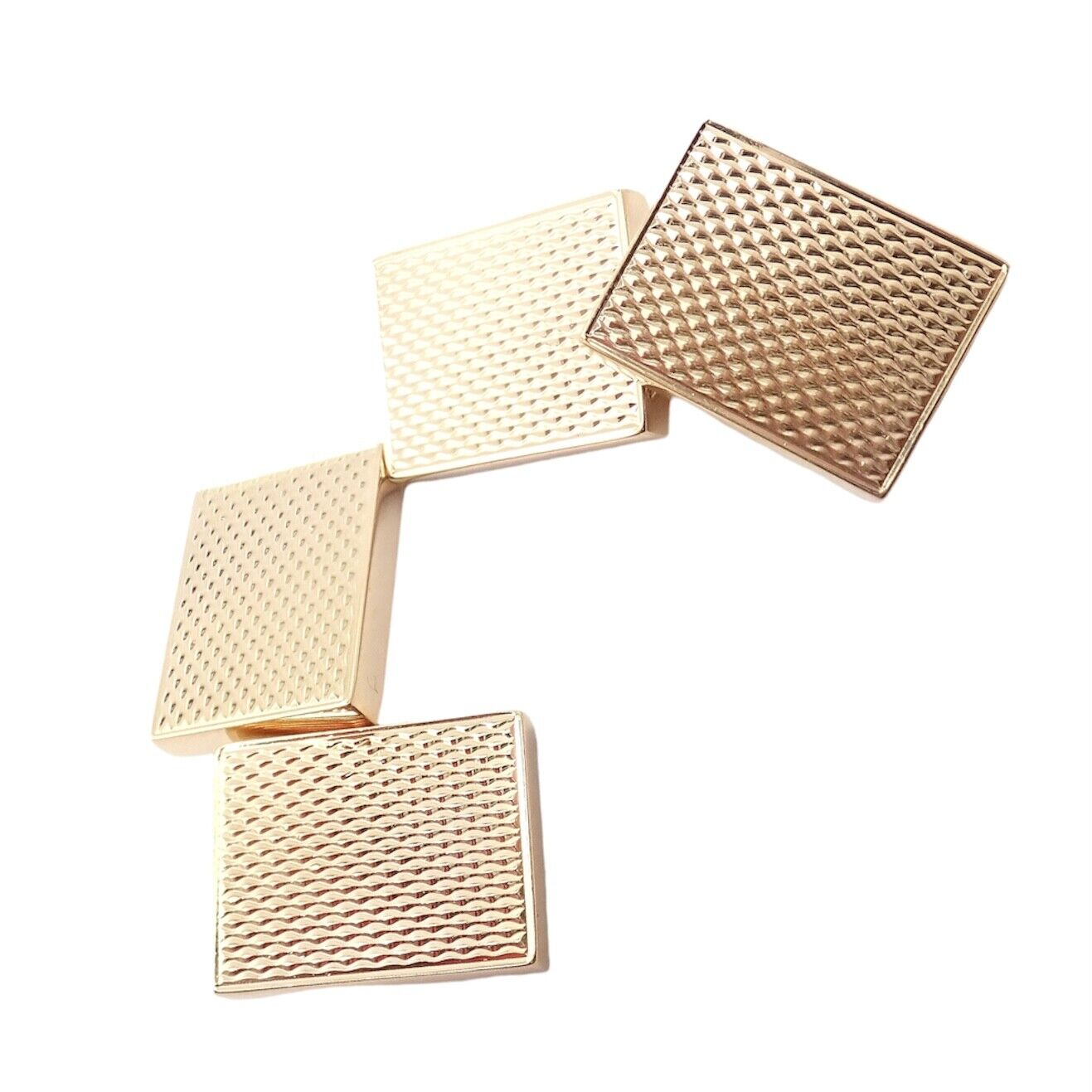 Authentic Van Cleef & Arpels 18k Yellow Gold Vintage Rectangle Cufflinks - Luxury Men's Jewelry for Weddings & Formal Events
