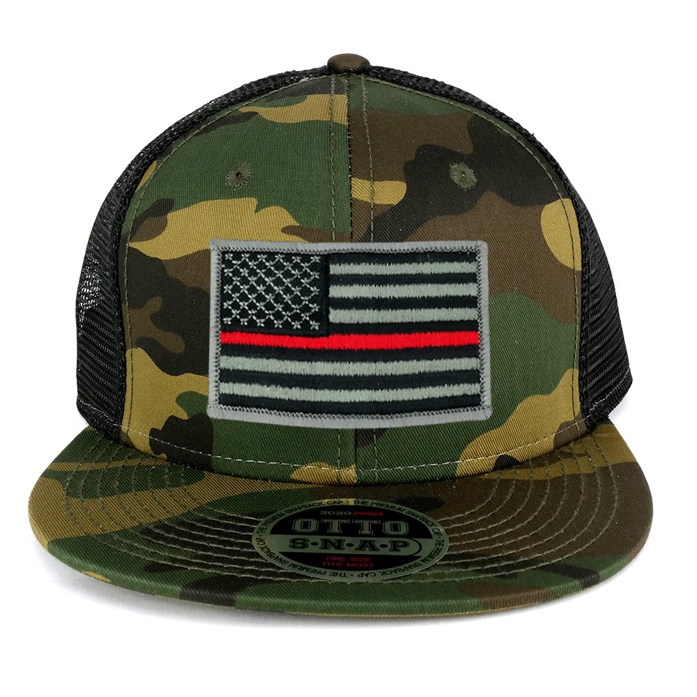 USA Flag Iron On Patch Adjustable Camo Cap - for Outdoor & Military Style