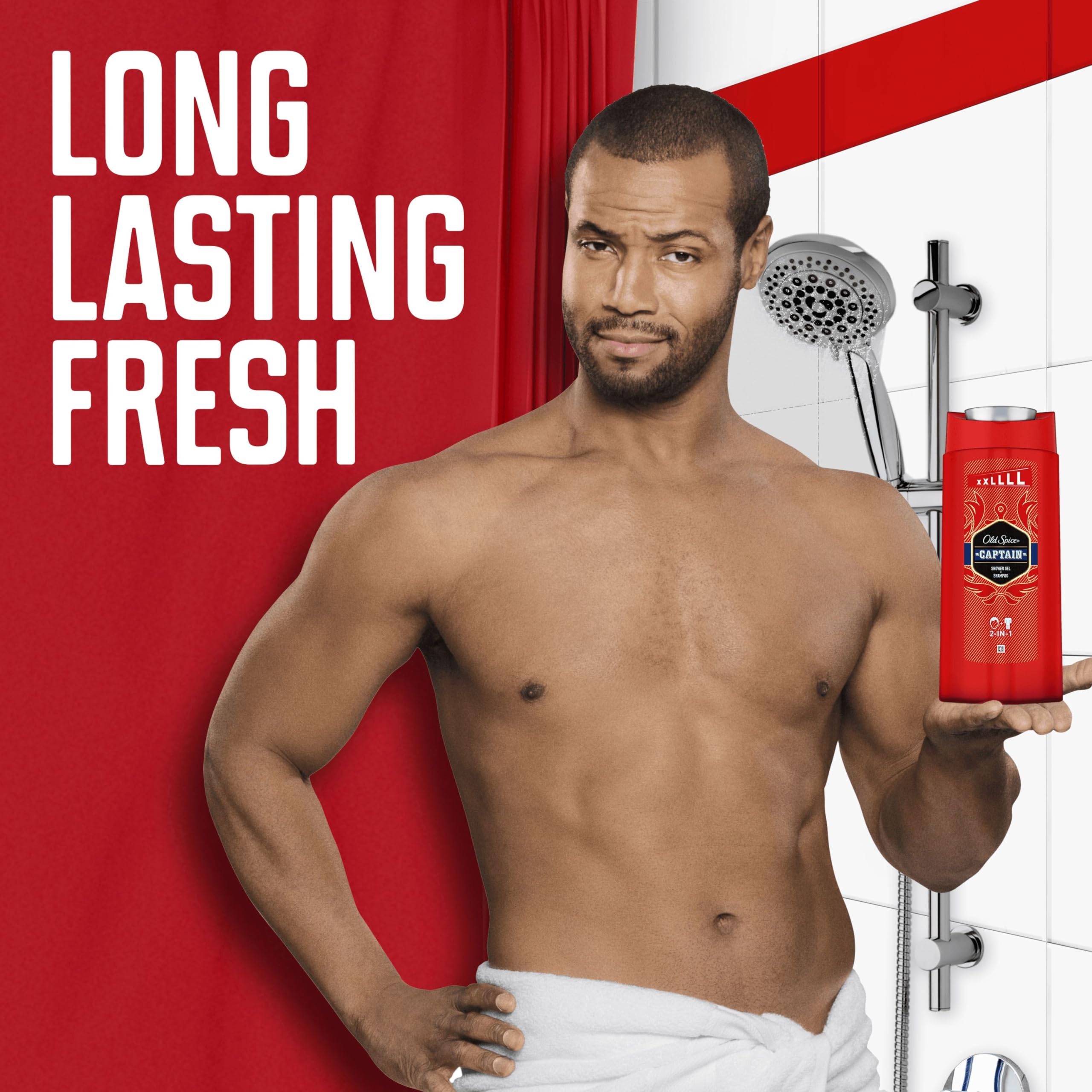 Old Spice Captain Men's 3-in-1 Shower Gel, Shampoo & Face Wash - 22.8 oz (675 ml) - Long-Lasting Fresh Scent - Body, Hair & Facial Cleanser for Men - Perfect for Gym, Travel & Daily Shower Routine