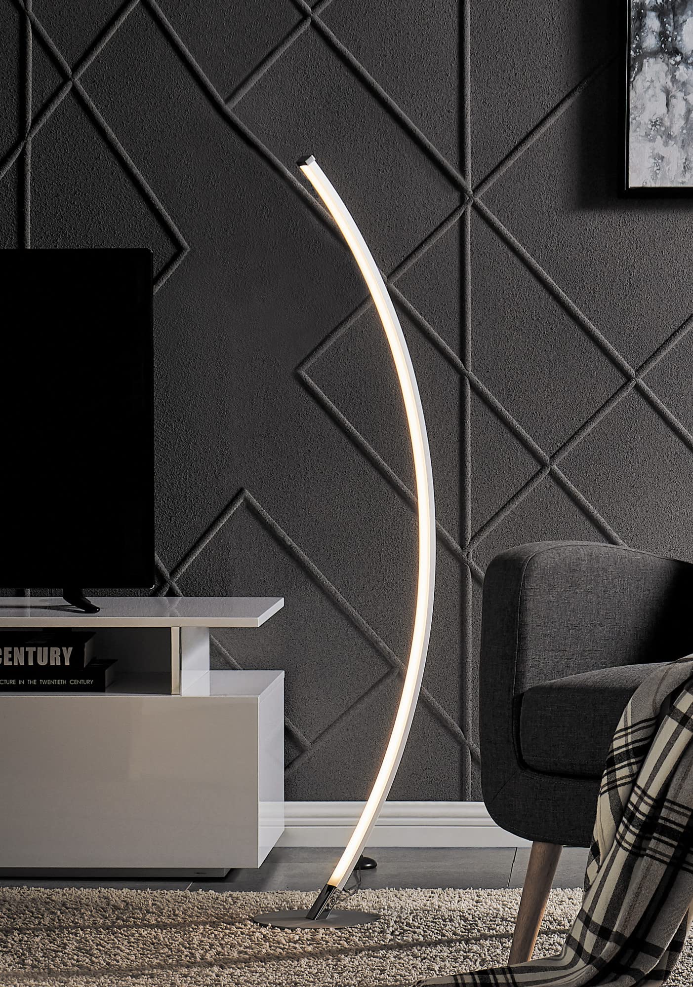 Lite Source LED Floor Lamp - 30W Black Modern Standing Light for Living Room, Bedroom & Office (Model LS-83560BLK) | Energy Efficient Lighting Solution for Home Decor & Workspaces