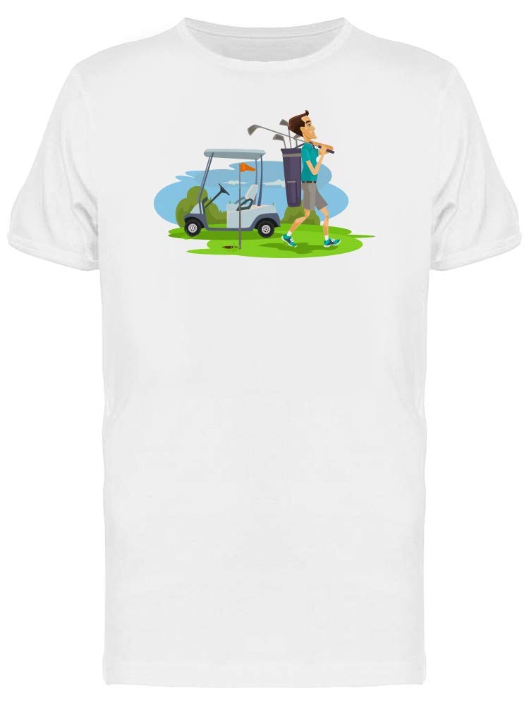 Funny Golfer Man Playing Golf Cartoon T-Shirt for Men - Perfect Gift for Golf Lovers & Casual Wear