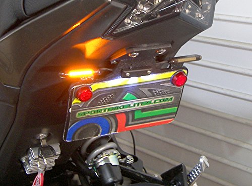 Kawasaki Z125 Pro LED Fender Eliminator Kit with Amber Turn Signals & Clear Lens - Motorcycle Tail Tidy for Custom Street Bike Builds