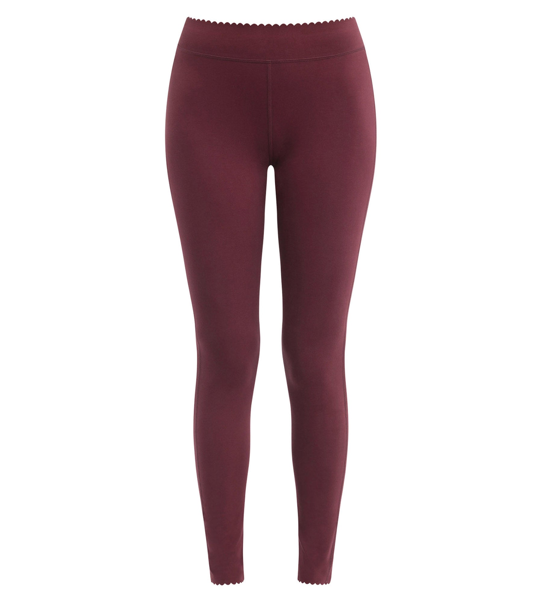 Women's High-Waisted Opaque Cotton Stretch Leggings - Dark Ruby Color, Body Touch Easy Fit - Perfect for Yoga, Workouts & Everyday Wear