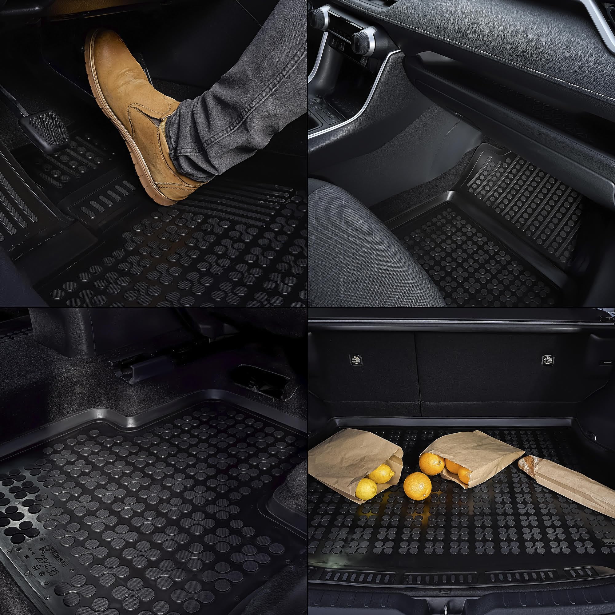 Custom Fit All-Weather Car Floor Mats for 2015-2019 Mercedes Benz GLE (W166) - Front & Rear Seat Liners + Cargo Mat - Black - Perfect for Daily Commute, Road Trips & Winter Protection