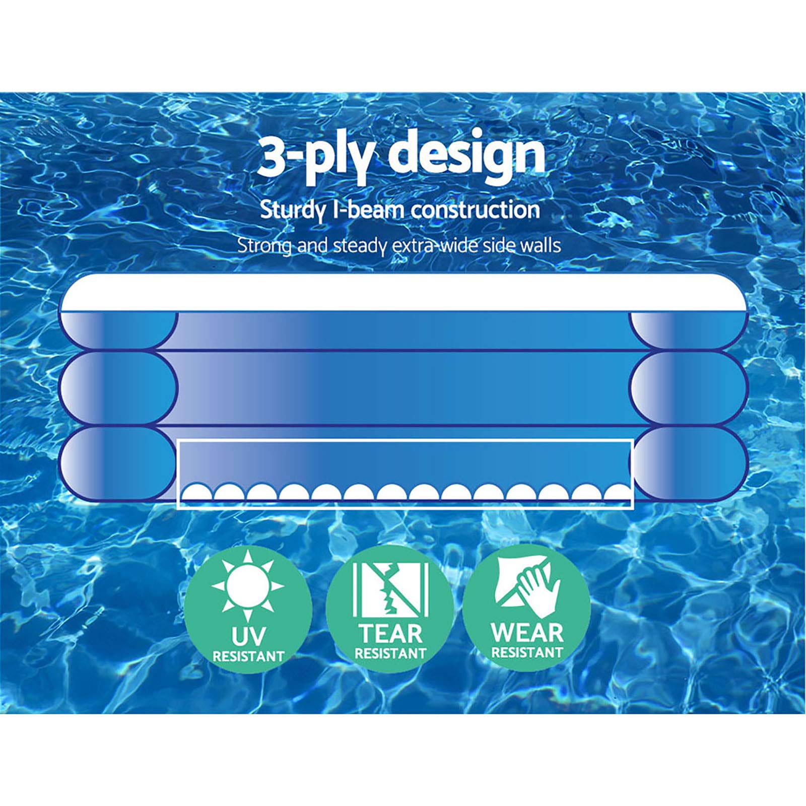 Bestway 54120-17 BW54120 Happy Flora Inflatable Family Pool - 702L Water Capacity Rectangular Swimming Pool for Backyard, Garden & Outdoor Fun