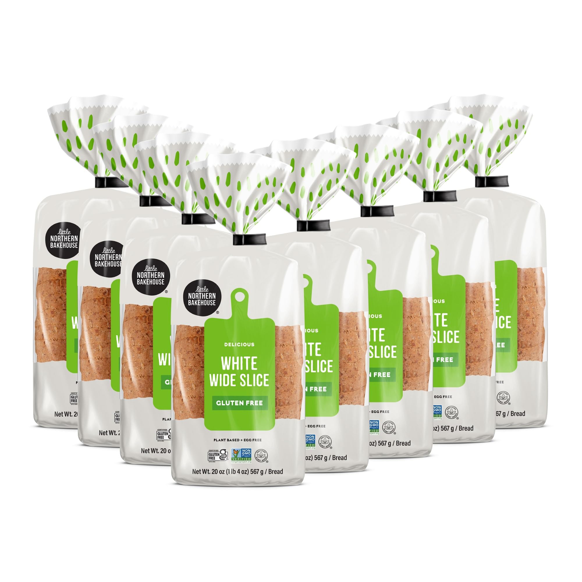 Little Northern Bakehouse Wide Sliced White Gluten Free Bread - Vegan, Non-GMO, Allergy-Friendly (8 Pack, 20 oz Each) | Perfect for Sandwiches, Toast & Healthy Snacks