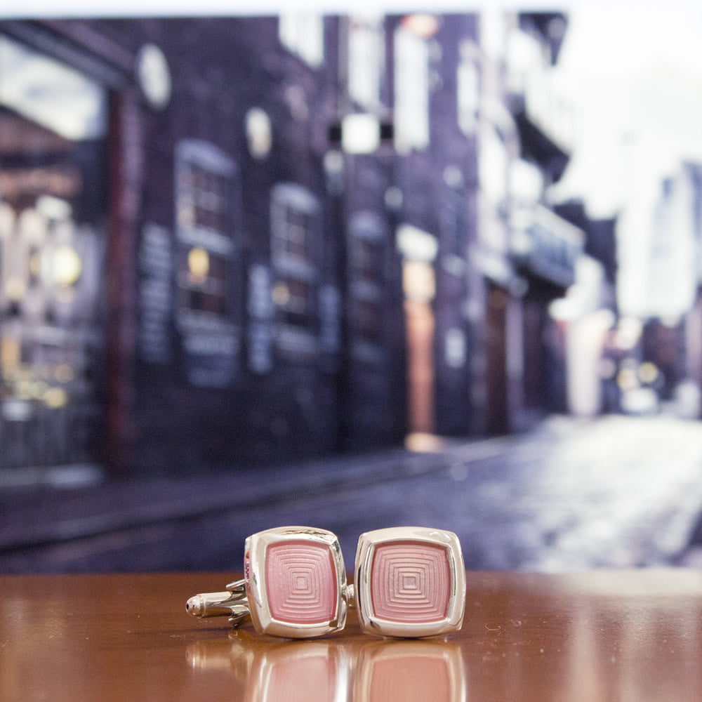 KingCuffs Enameled Square Cufflinks for Men - Elegant Dress Shirt Accessories for Weddings, Business & Formal Events