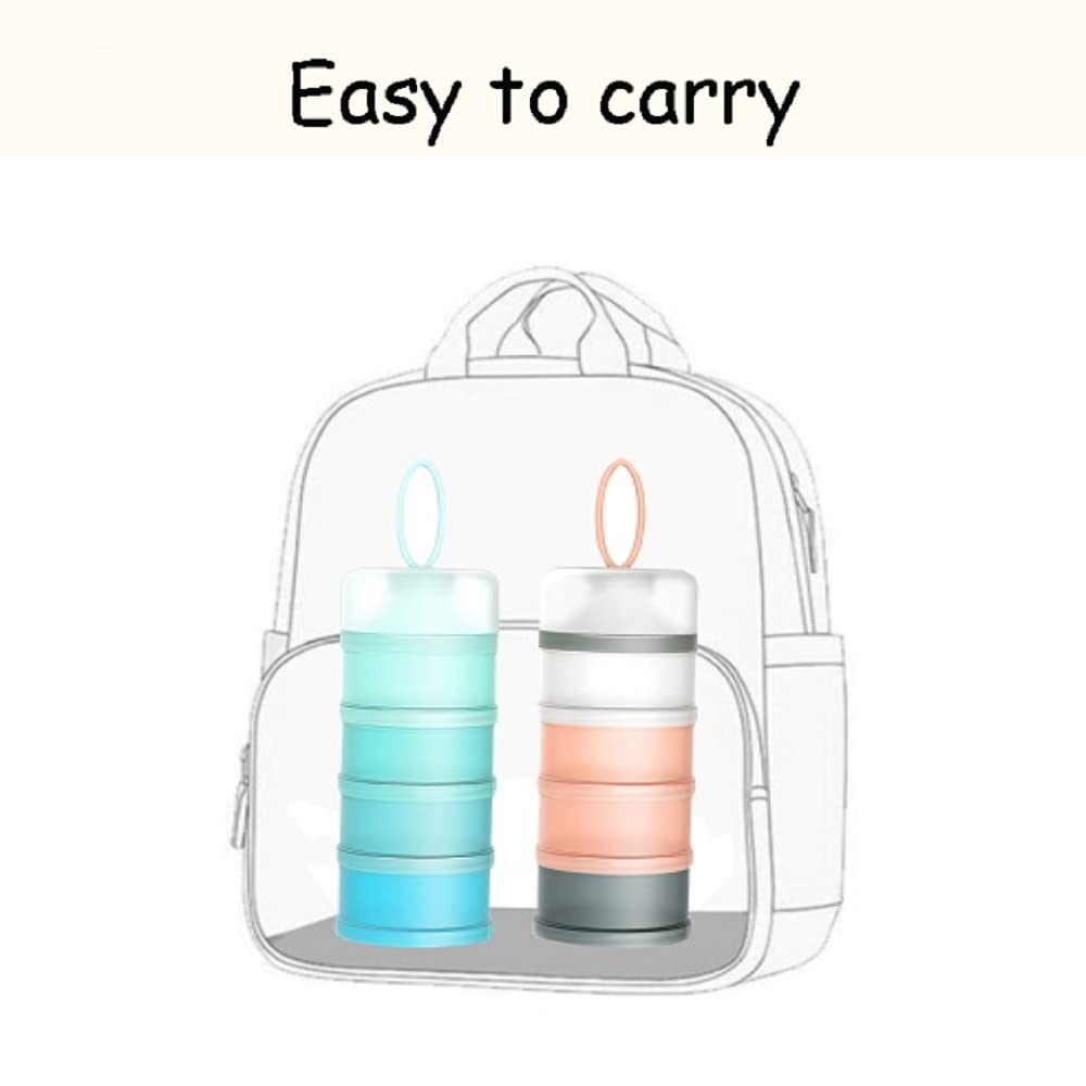 **Baby Formula Dispenser - 4 Layer Portable & Stackable Powder Container for Travel - BPA Free - Perfect for Milk Powder, Protein Powder, Nuts & Small Fruits - Ideal for On-the-Go Feeding, Gym & Snack Storage**
