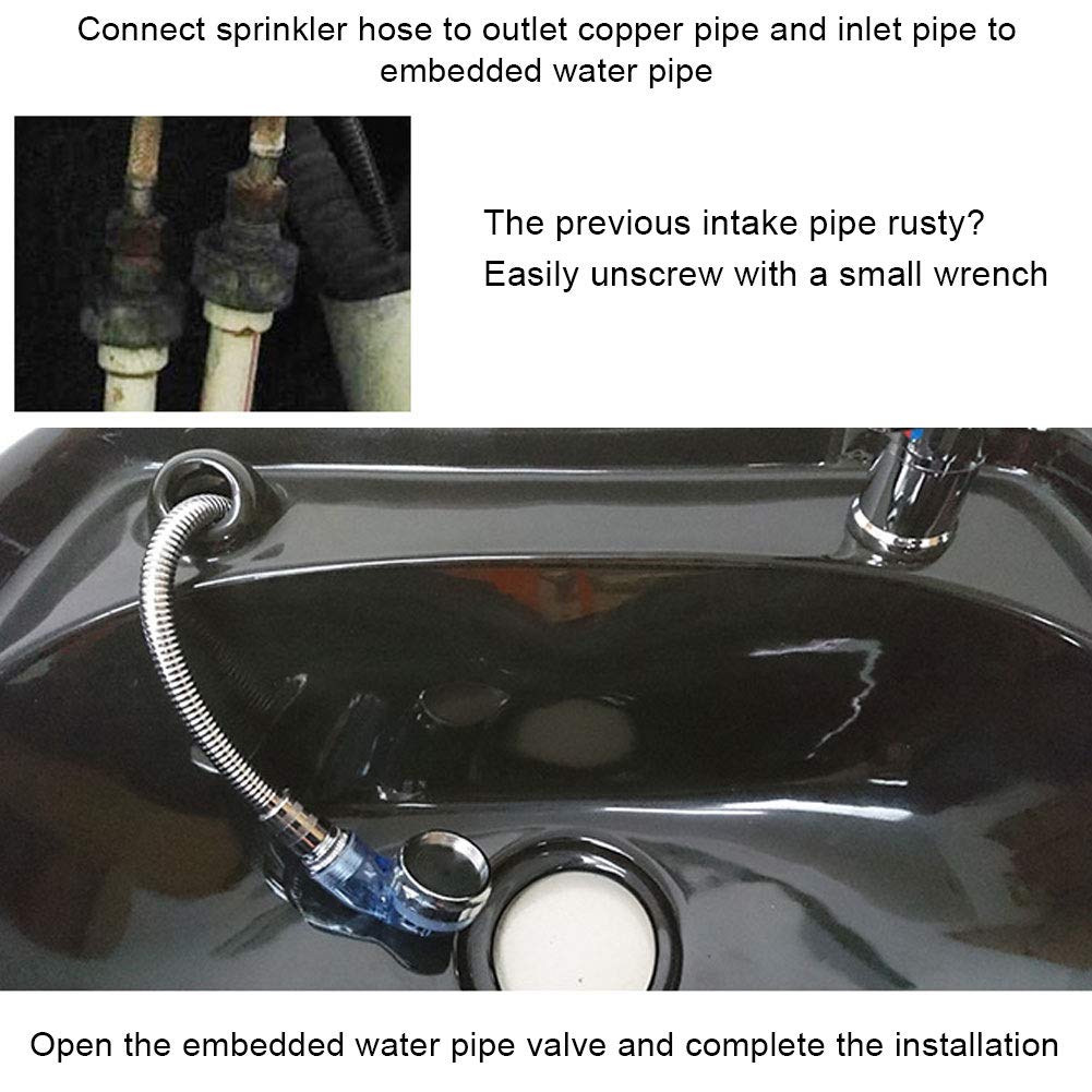 70cm Shampoo Bed Faucet with 120cm Hose & Shower Head - Professional Hair Salon Accessories for Washing & Styling - Perfect for Salon, Spa & Pet Grooming Stations