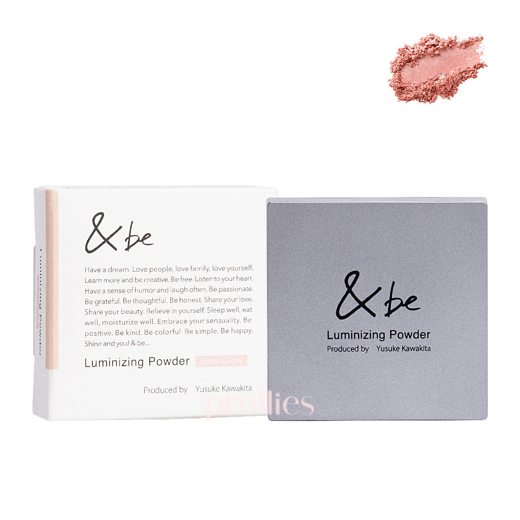 &be Luminizing Powder (Rose Glow) 6g - Japanese Makeup Highlighter for Natural Glow, Perfect for Daily Wear & Special Occasions