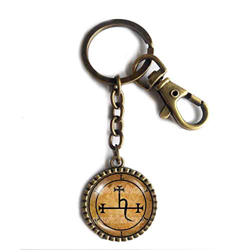 Seal Sigil of Lilith Keychain - Gothic Car Key Ring, Cute Charm Keyring, Occult Symbol Art Gift for Cosplay & Witchcraft (Perfect for LARP, Altar Decor, Baphomet Jewelry)
