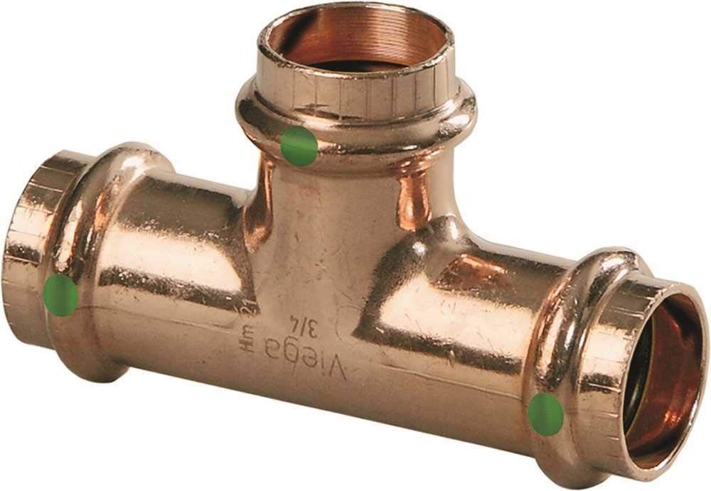 Viega 77387 Propress Zero Lead Copper Tee - 3/4