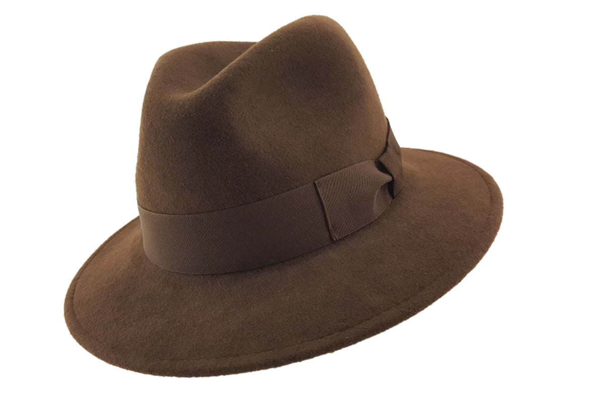 Stanton Packable Italian Wool Chocolate Fedora Hat for Men & Women - Stylish Travel & Outdoor Sun Protection