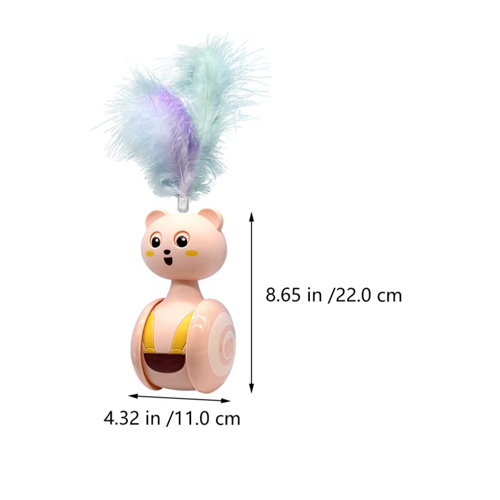 Interactive Cat Teaser Toy with Plume - Portable Tumbler Kitten Plaything for Indoor Fun - Perfect for Playtime, Exercise & Bonding with Your Pet