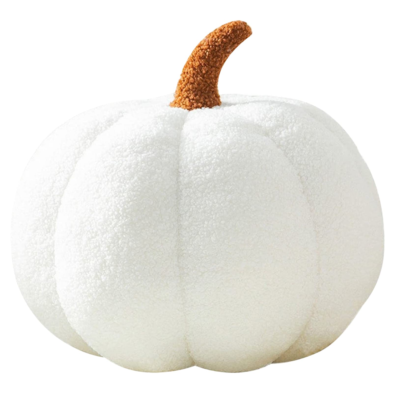 3D White Pumpkin Throw Pillow - 11 Inch Halloween Plush Decorative Cushion for Fall Home Decor, Seasonal Celebrations & Cozy Living Room Vibes - Perfect for Sofa, Bed and Halloween Party Decorations