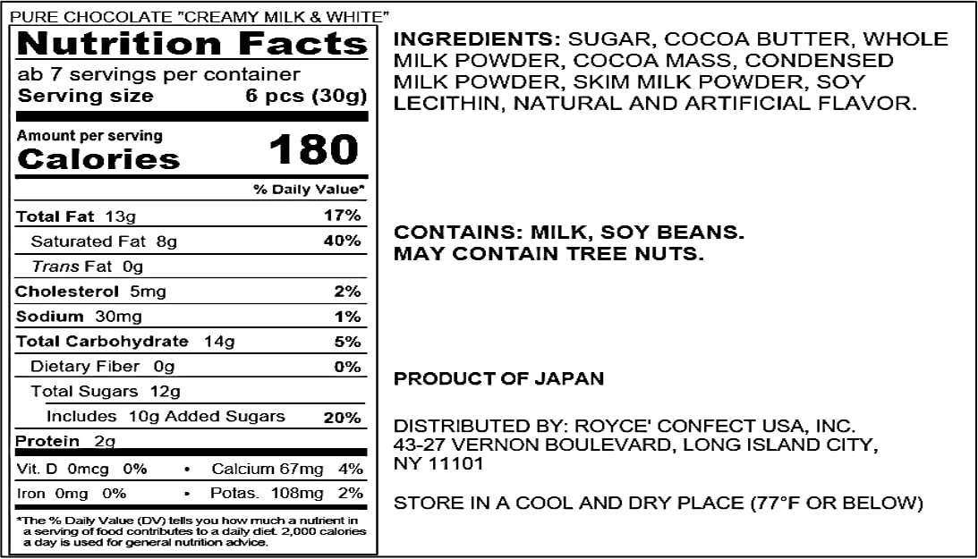 Premium ROYCE' Pure Chocolate Assortment - Creamy Milk & White Chocolate Gift Box (40 Pieces) | No Artificial Preservatives | Authentic Japanese Chocolate from Hokkaido | Perfect for Baking, Desserts, Gifts & Special Occasions