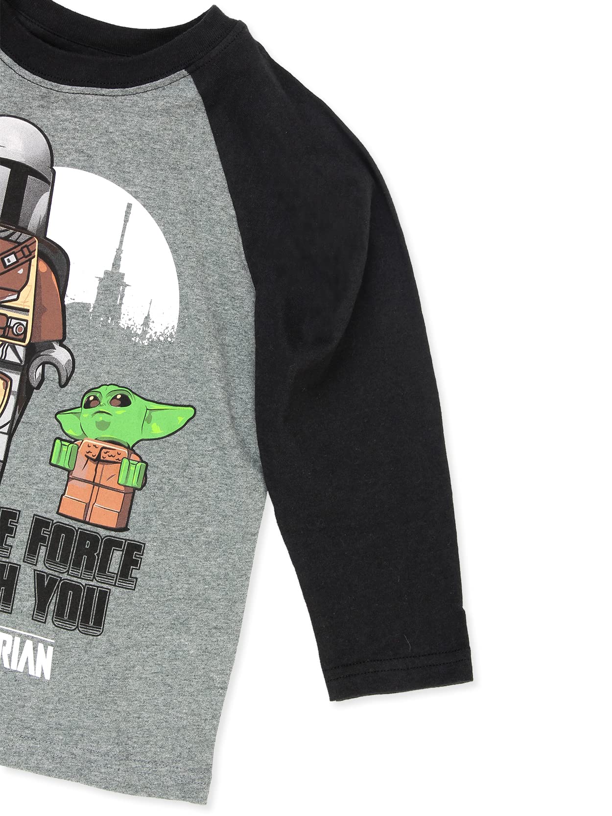 **LEGO Star Wars The Mandalorian Boys Long Sleeve T-Shirt (Size 7-8, Gray) - Cool & Comfortable Kids' Tee for School, Play & Star Wars Fans**