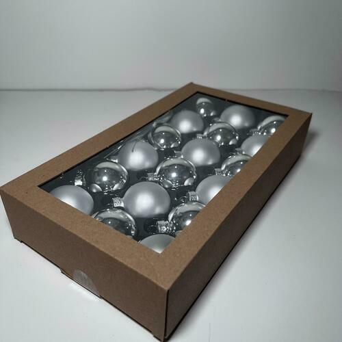 18PCS 1.8inch (45mm) Silver Glass Christmas Ball Ornaments - Holiday Tree Decorations for Xmas, Party & Home Decor