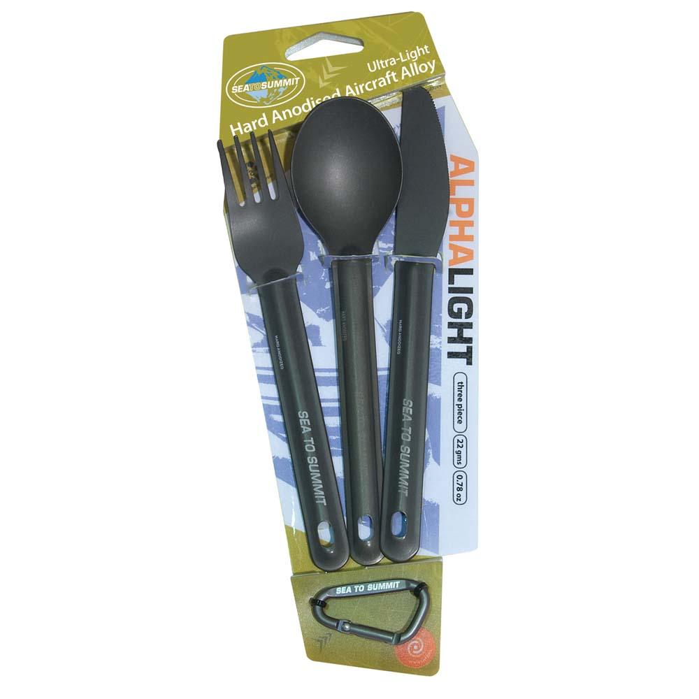 Premium Alpha Light 3-Piece Cutlery Set - Stainless Steel Knife, Fork & Spoon for Camping, Picnics, Travel & Outdoor Dining