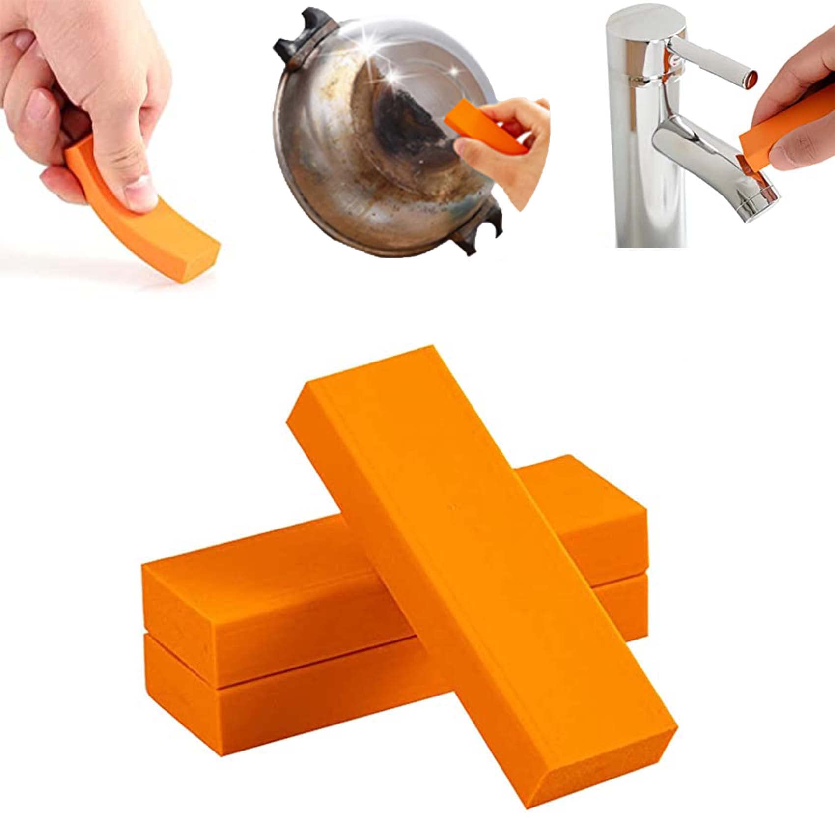 Premium Stainless Steel Rust & Stain Remover Eraser - Heavy Duty Magic Sponge for Tough Stains, Dirt & Grime - Ideal for Kitchen, Bathroom, Outdoor Tools & Automotive Cleaning (3-Pack)