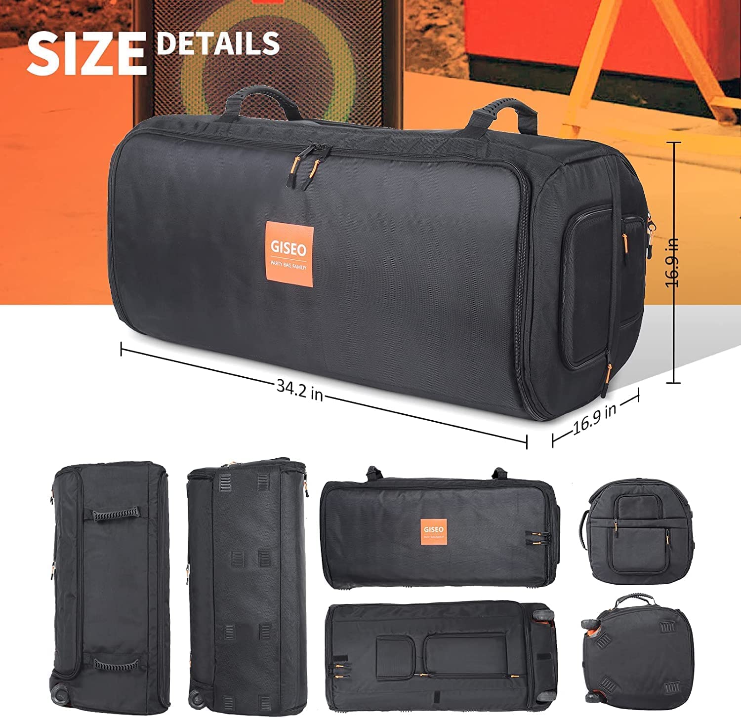 JBL PARTYBOX 710 Speaker Cover - Waterproof Protective Case & Portable Storage Bag for DJ Equipment, Live Performances | Durable Tote Backpack for Outdoor Parties, Travel, Camping & Events | Perfect for Concerts, Beach Trips & Music Festivals