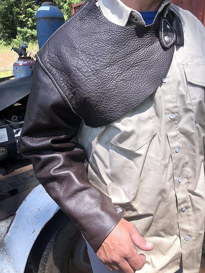 Old School Welding Arm Sleeve - Heavy Duty Leather Welding Protection for Metalwork & DIY Projects - Perfect for Blacksmiths, Welders & Metal Fabricators