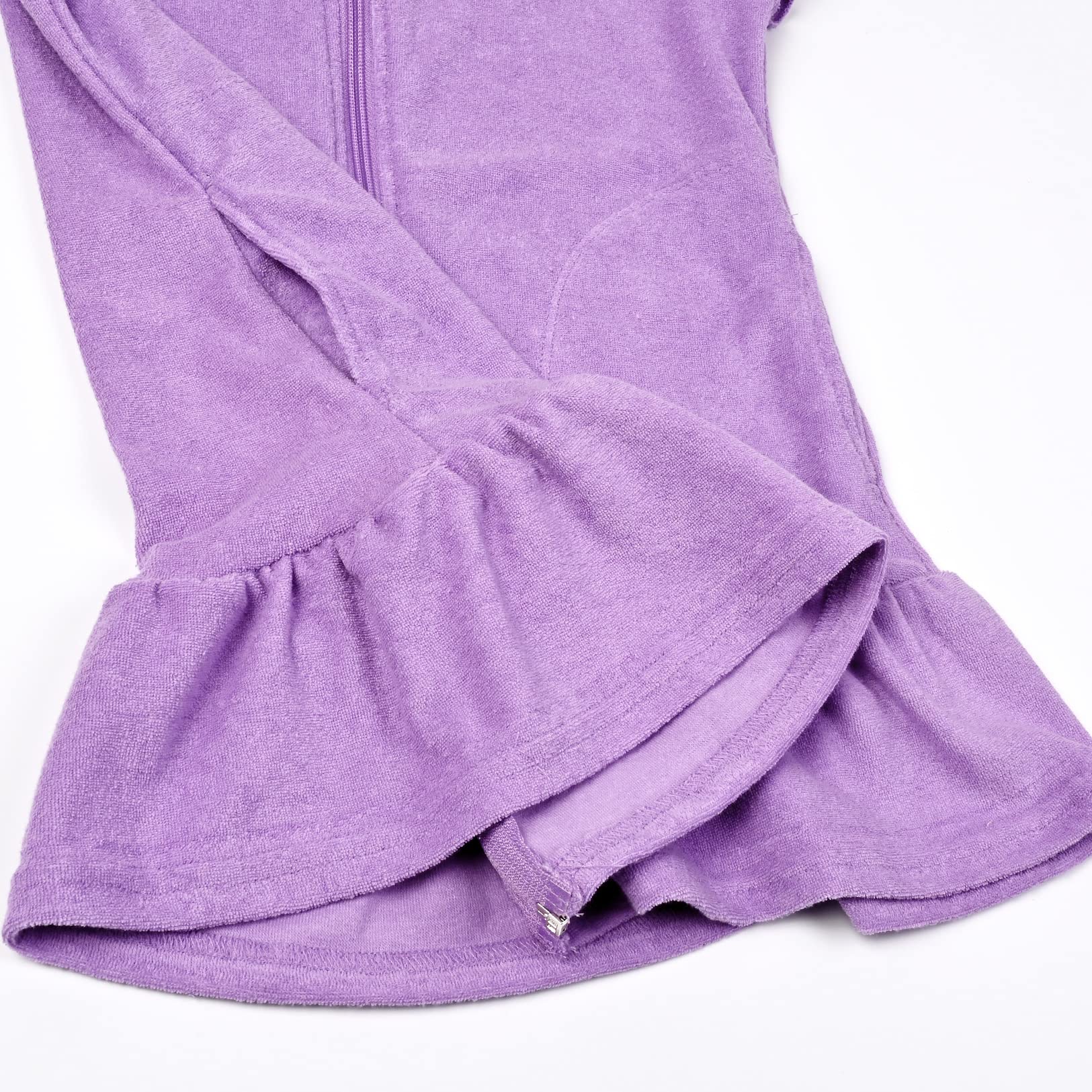 Perfashion Girls Terry Swim Cover Up - Hooded Zip-Up Beachwear for Kids | Perfect for Poolside, Beach Trips & Summer Vacations