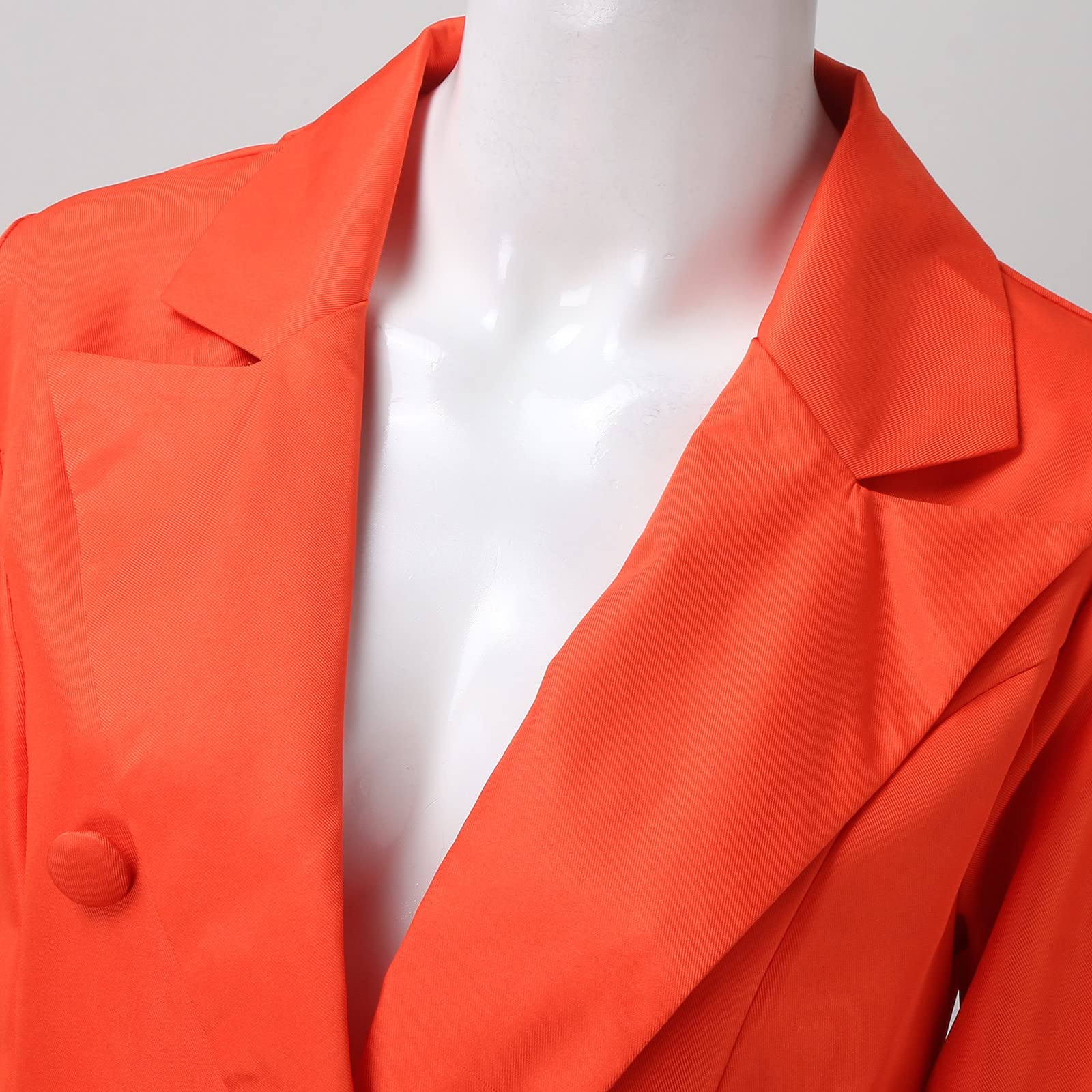 Women's Solid Color Slim Fit Double Breasted Blazer - Long Sleeve Lapel Jacket Top Coat for Petite Women | Perfect for Office Wear, Business Meetings & Formal Occasions