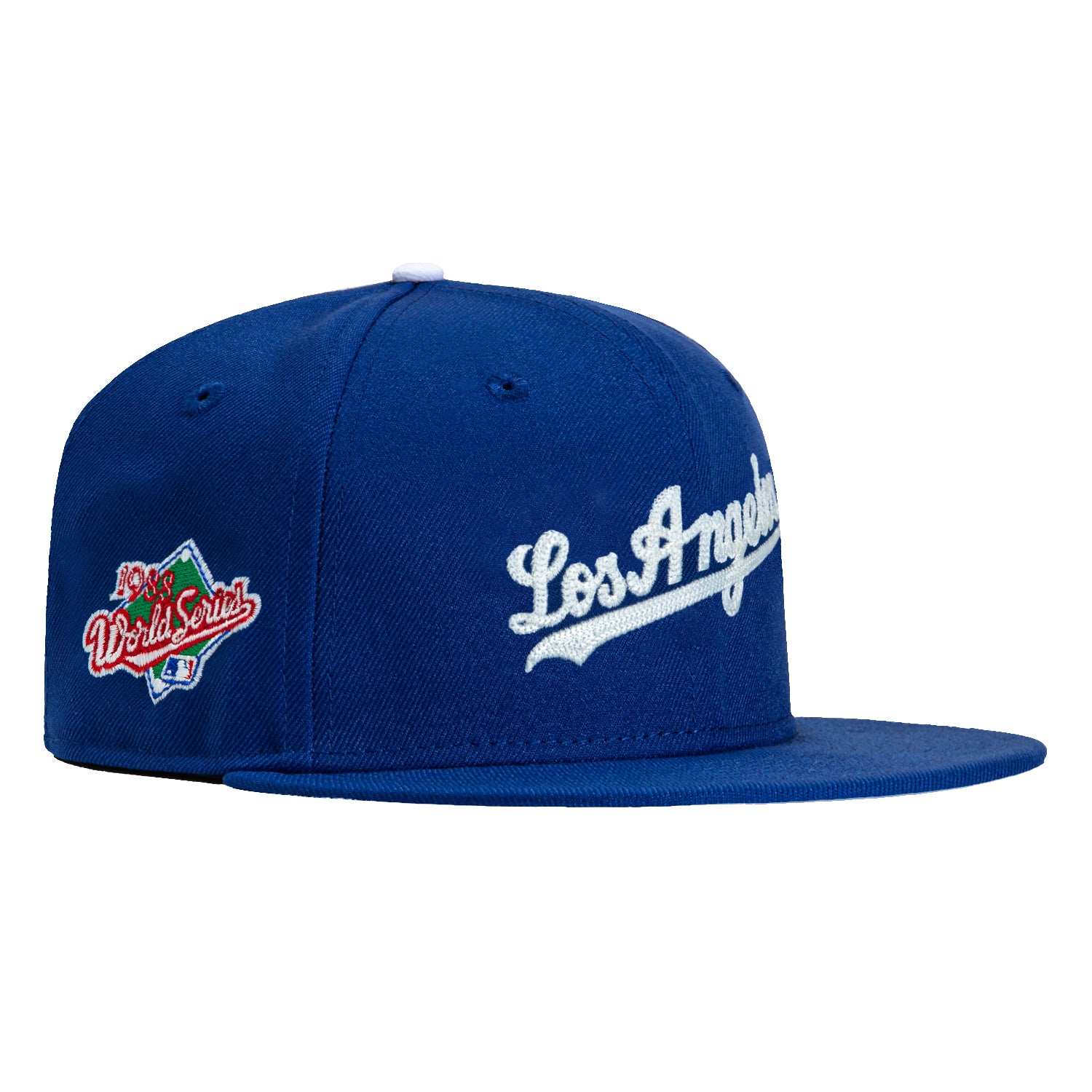 New Era 59Fifty Glow in The Dark Chain Stitch Los Angeles Dodgers 1988 World Series Patch Snapback Hat - Royal Blue for Baseball Games, Sports Events & Streetwear Fashion