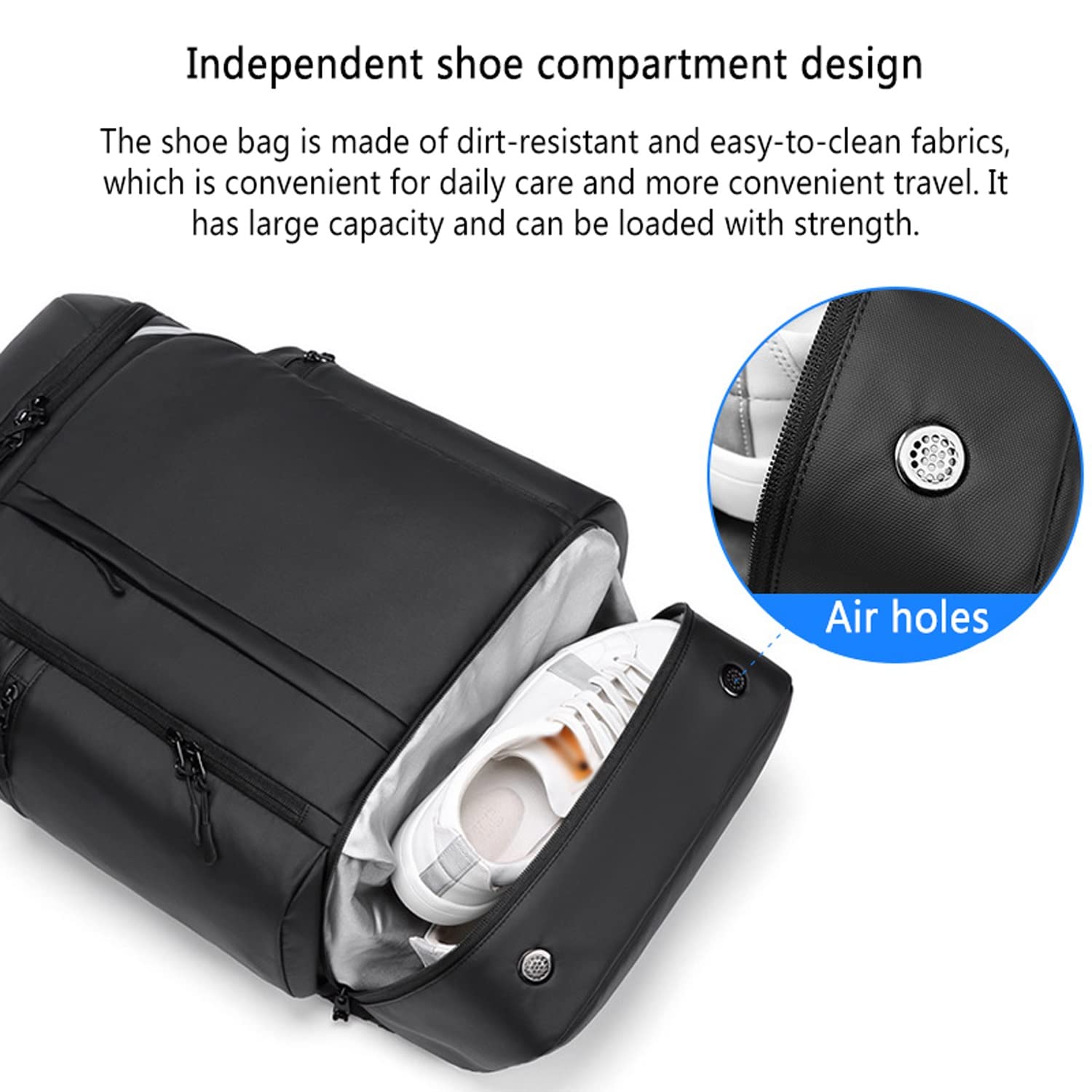 Durable Men's Travel Backpack with USB Charging Port & Headphone Jack - Water-Resistant Laptop Backpack with Shoe Compartment & Wet/Dry Separation - Perfect for Business Trips, Gym, Hiking & Daily Commute