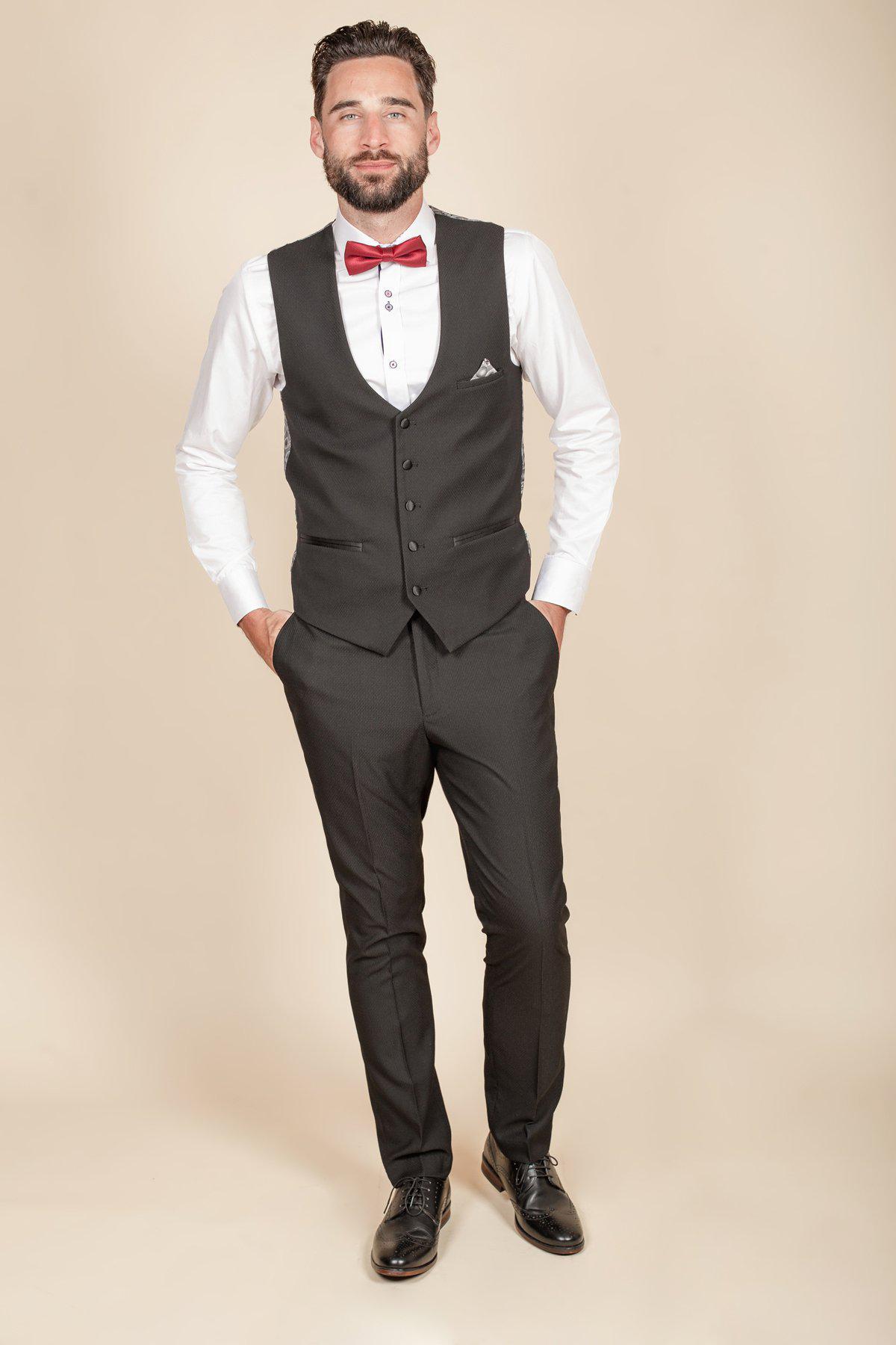 Everton FC Jarrad Branthwaite DALTON Black Tuxedo Suit with Diamond Lapel Pin - Perfect for Weddings, Prom & Formal Events