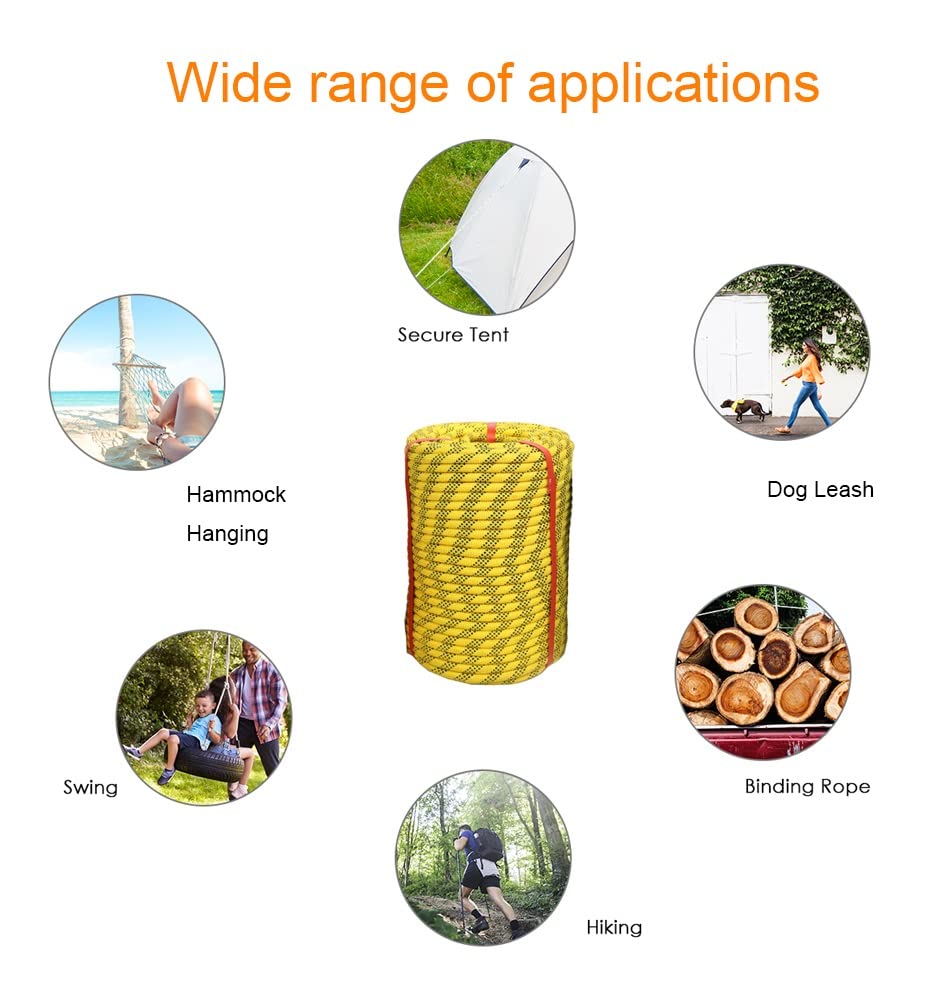 **12mm x 70m Heavy Duty Multifunctional Outdoor Rope for Boating, Fishing, Hiking, Camping & Rescue - Durable Marine Tow Rope & Tree Climbing Accessory (Ideal for Water Sports, Survival & Adventure Activities)**
