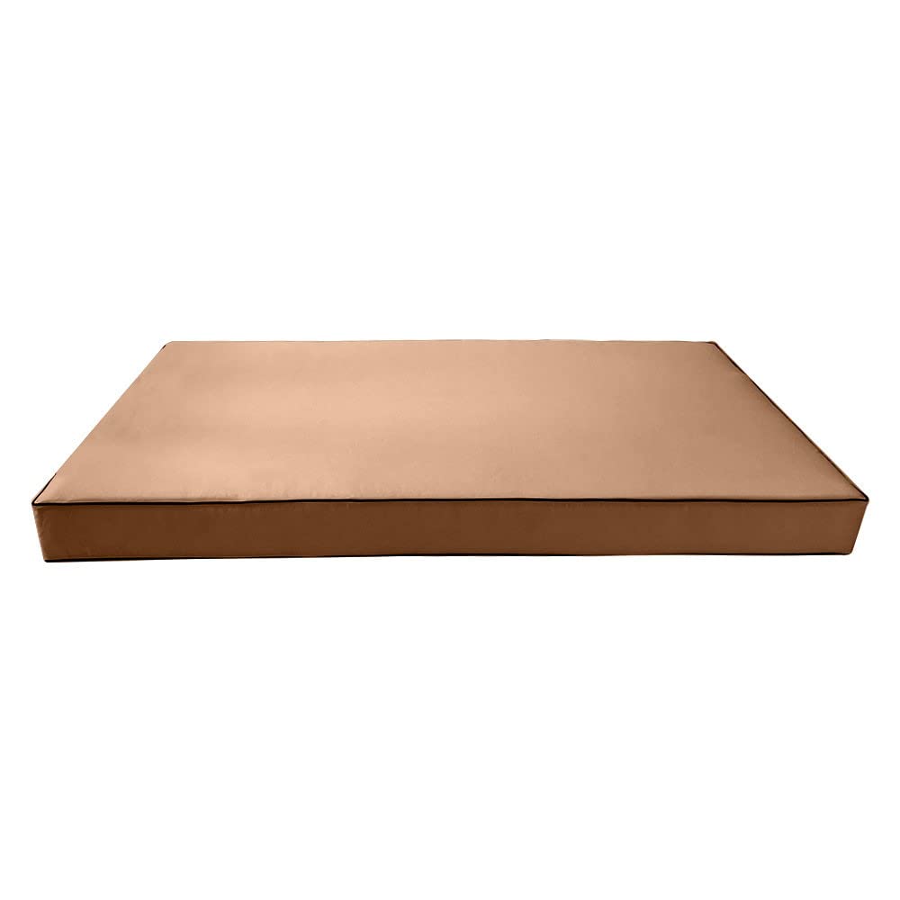 Outdoor Daybed Mattress Cover with Contrast Pipe Trim - Twin XL Size, Style 6 - Waterproof & UV Resistant for Patio, Poolside, and Garden Furniture Protection