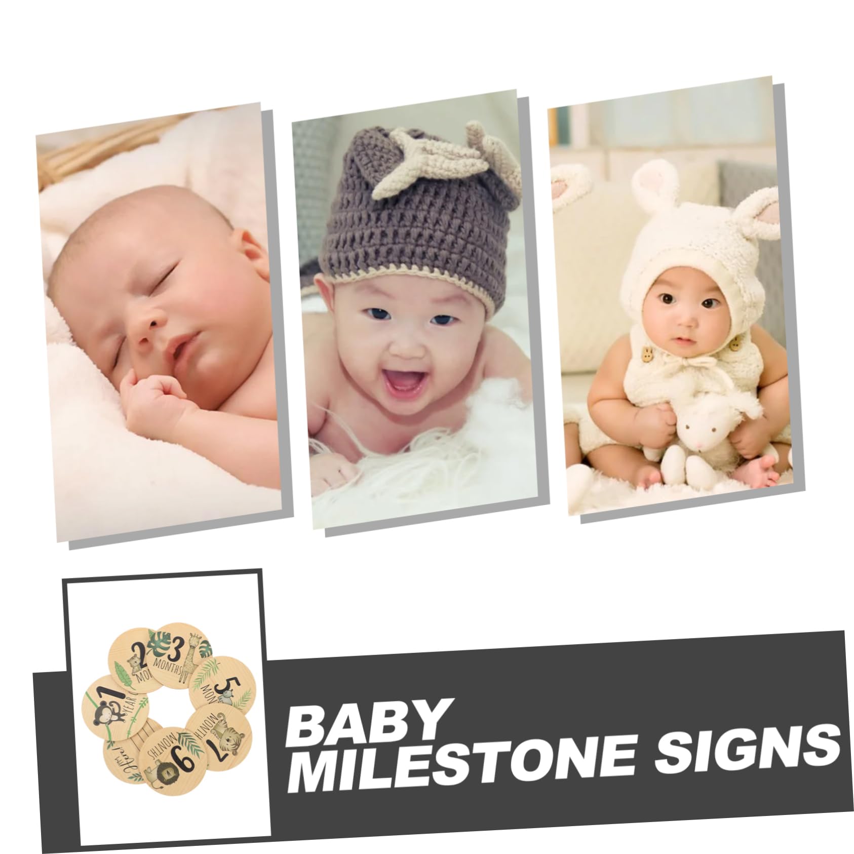 FAVOMOTO Wooden Baby Milestone Cards - Monthly Photo Props for Newborns, First Birthday, Nursery Decor - Perfect for Baby Shower Gifts & Memory Keepsakes