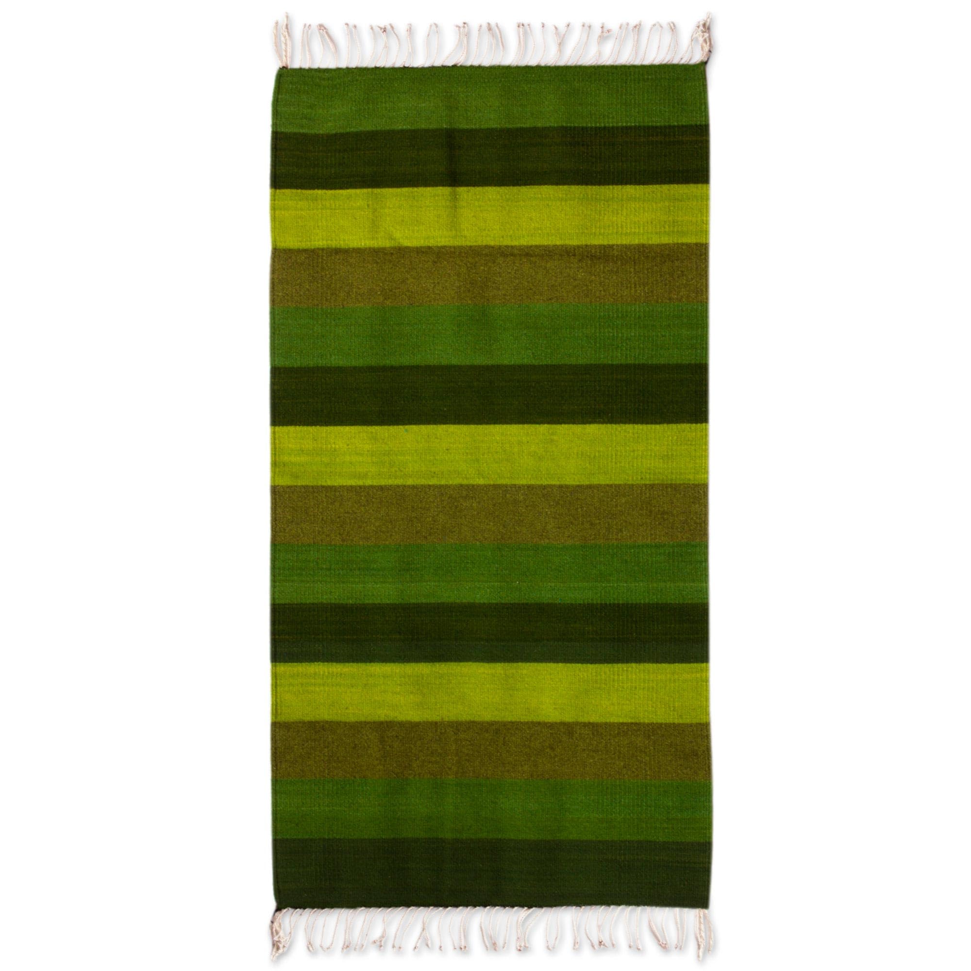 Handmade NOVICA Green Zapotec Wool Area Rug (2.5' x 5') - Seasons in Green Design | Authentic Mexican Handwoven Rug for Living Room, Bedroom & Home Decor