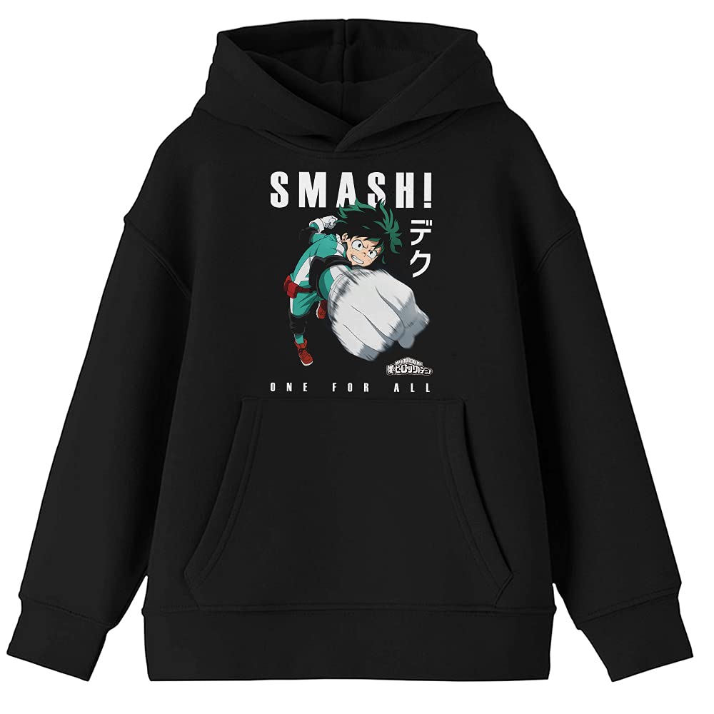My Hero Academia Anime Cartoon Black Hoodie for Boys - Stylish Youth Graphic Pullover for Cosplay, School & Casual Wear