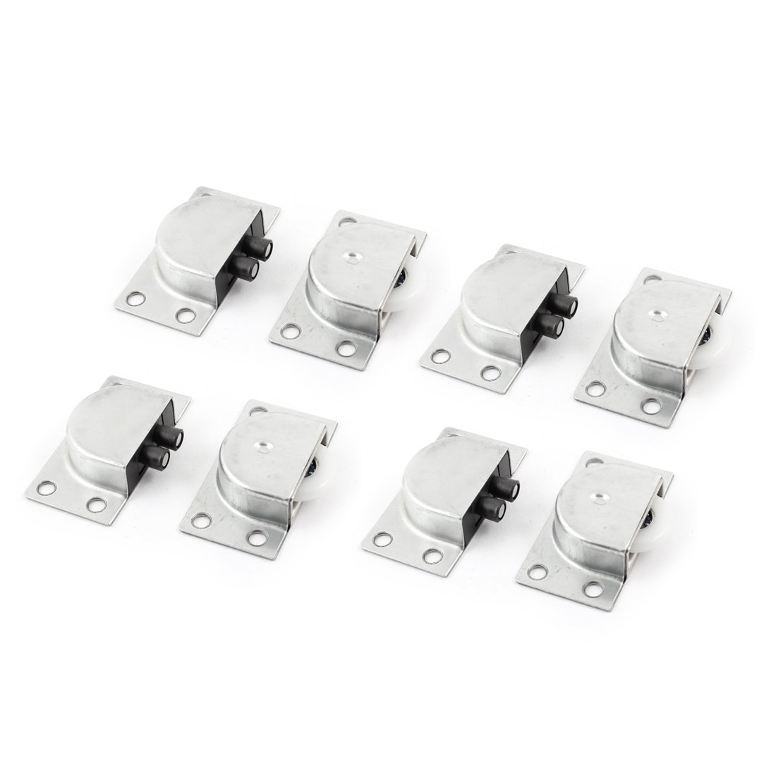 uxcell 4-Pair Silver Metal Cabinet Rollers - Heavy Duty Sliding Door Wheels for Closet, Wardrobe & Furniture | Smooth Gliding Replacement Hardware for DIY Home Improvement
