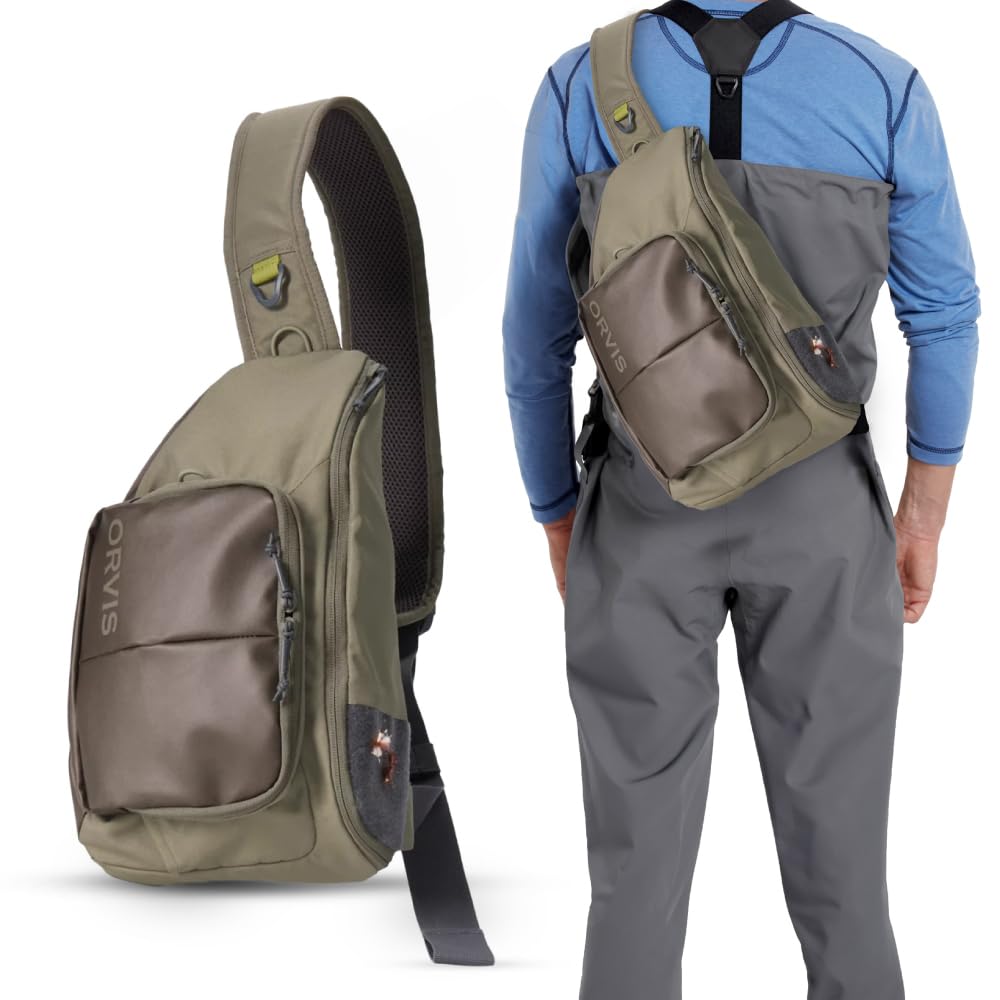 Orvis Mini Sling Pack (26B2) - 5L Recycled ECO CORDURA Shoulder Strap Tackle Backpack for Fly Fishing - TPU Coated, Dustproof & Durable - Perfect for Outdoor Adventures & Fishing Gear Storage
