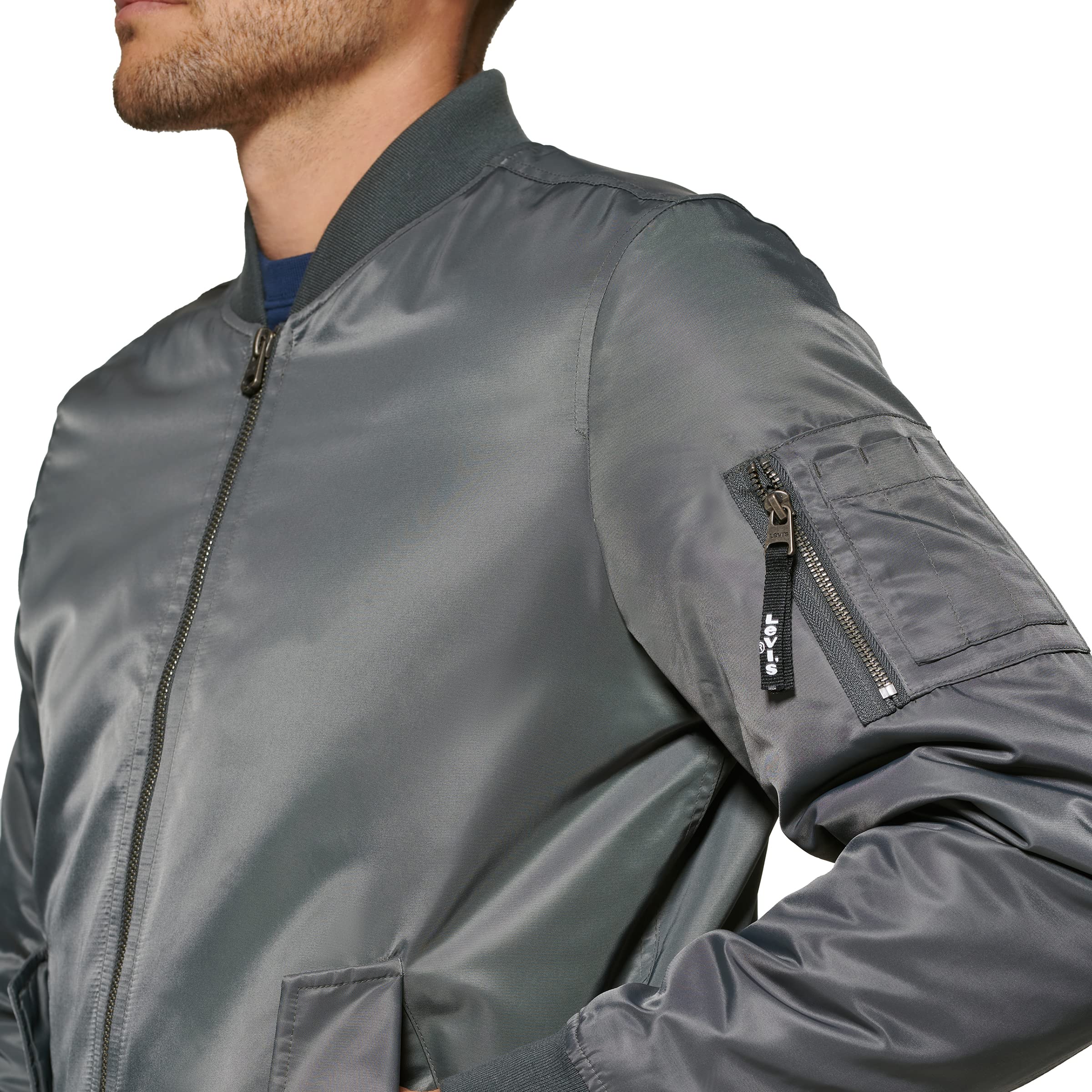 Levi's Men's MA-1 Flight Lightweight Zip-Up Bomber Jacket - Classic Aviator Style for Casual Wear & Outdoor Adventures