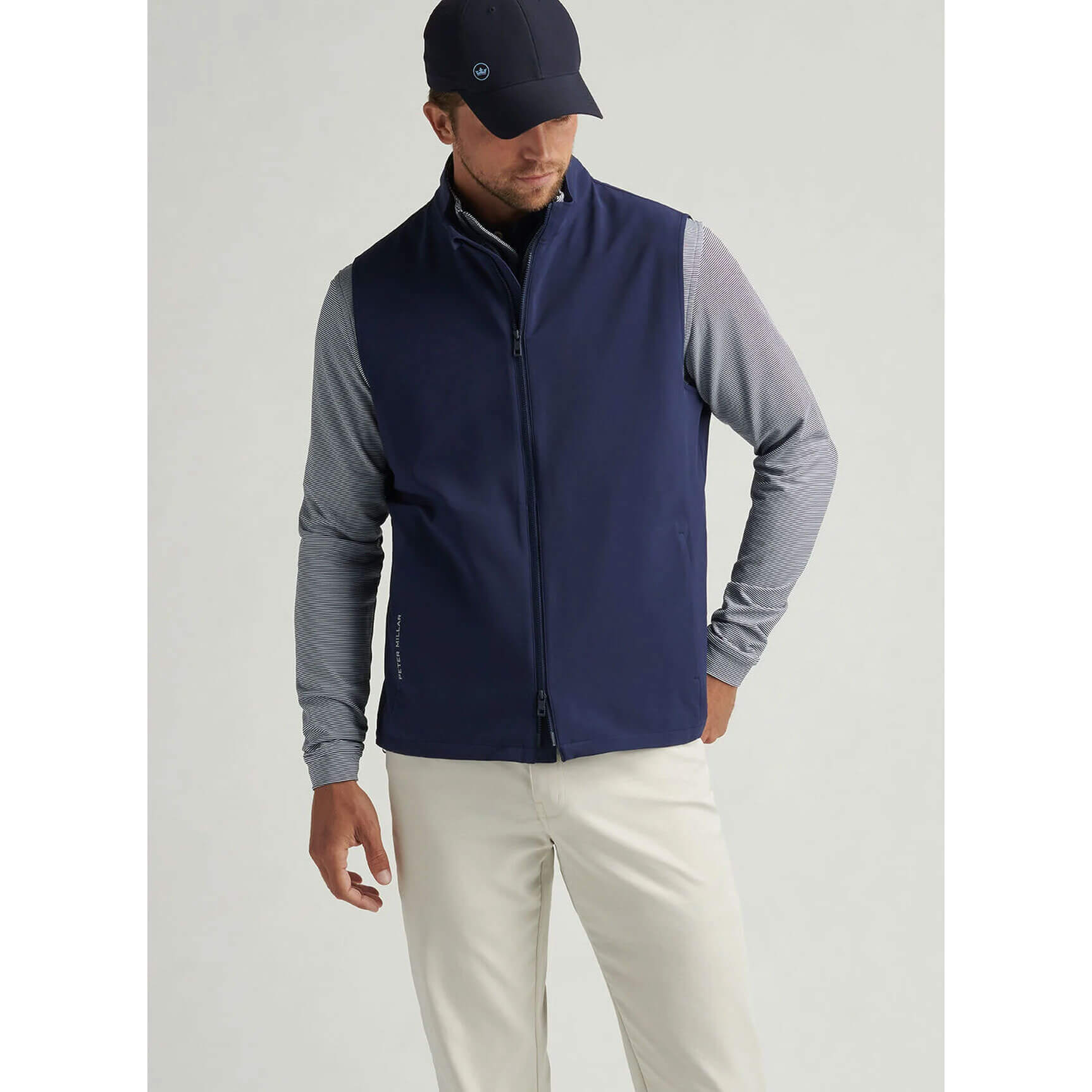 Peter Millar Men's Dunes Vest in Navy - Lightweight Quilted Down Jacket for Outdoor Activities, Golfing & Casual Wear