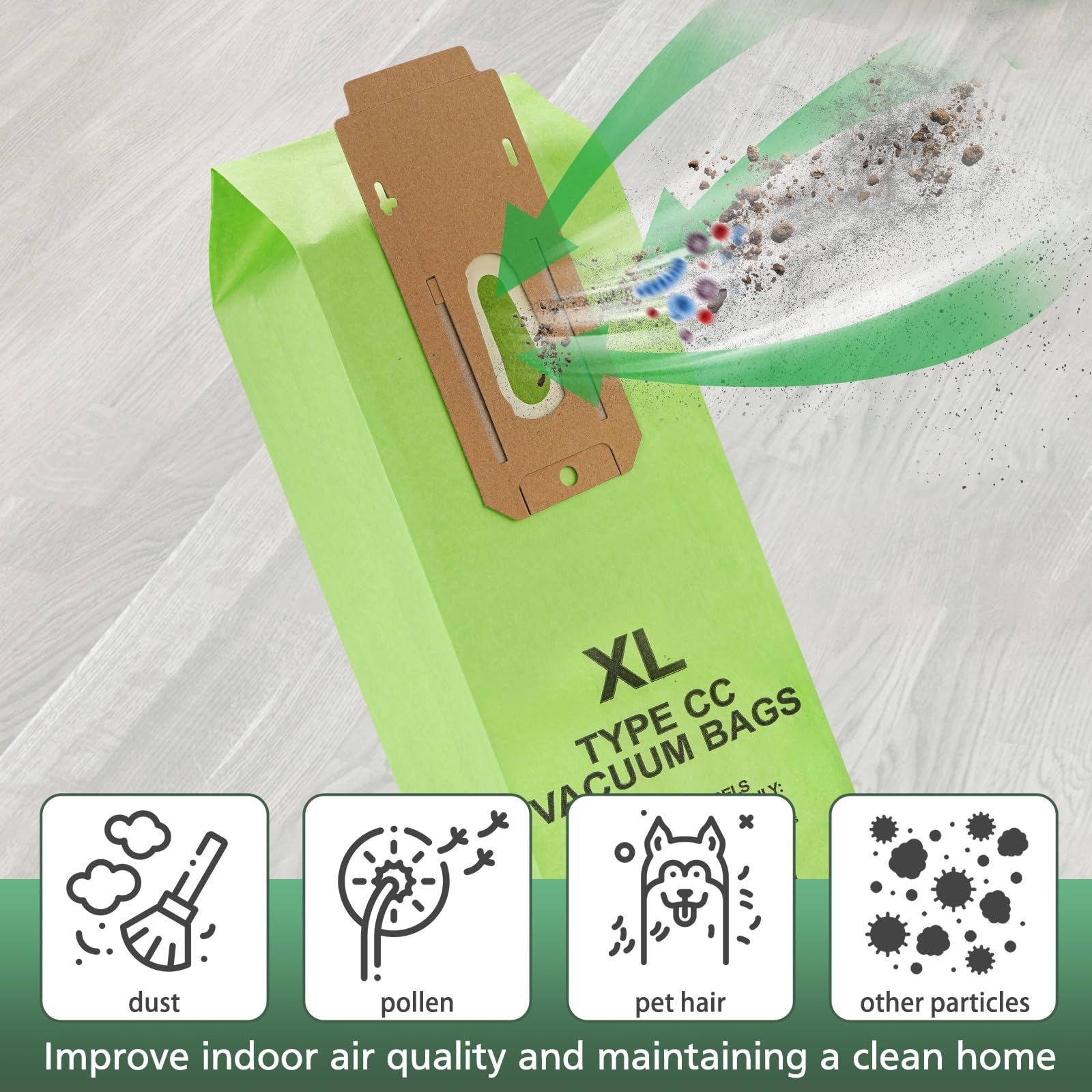 16-Pack Vacuum Bags for Oreck Type CC | Compatible with All Oreck XL Upright Vacuums | Replaces Part #CCPK8DW | Ideal for Home & Office Cleaning