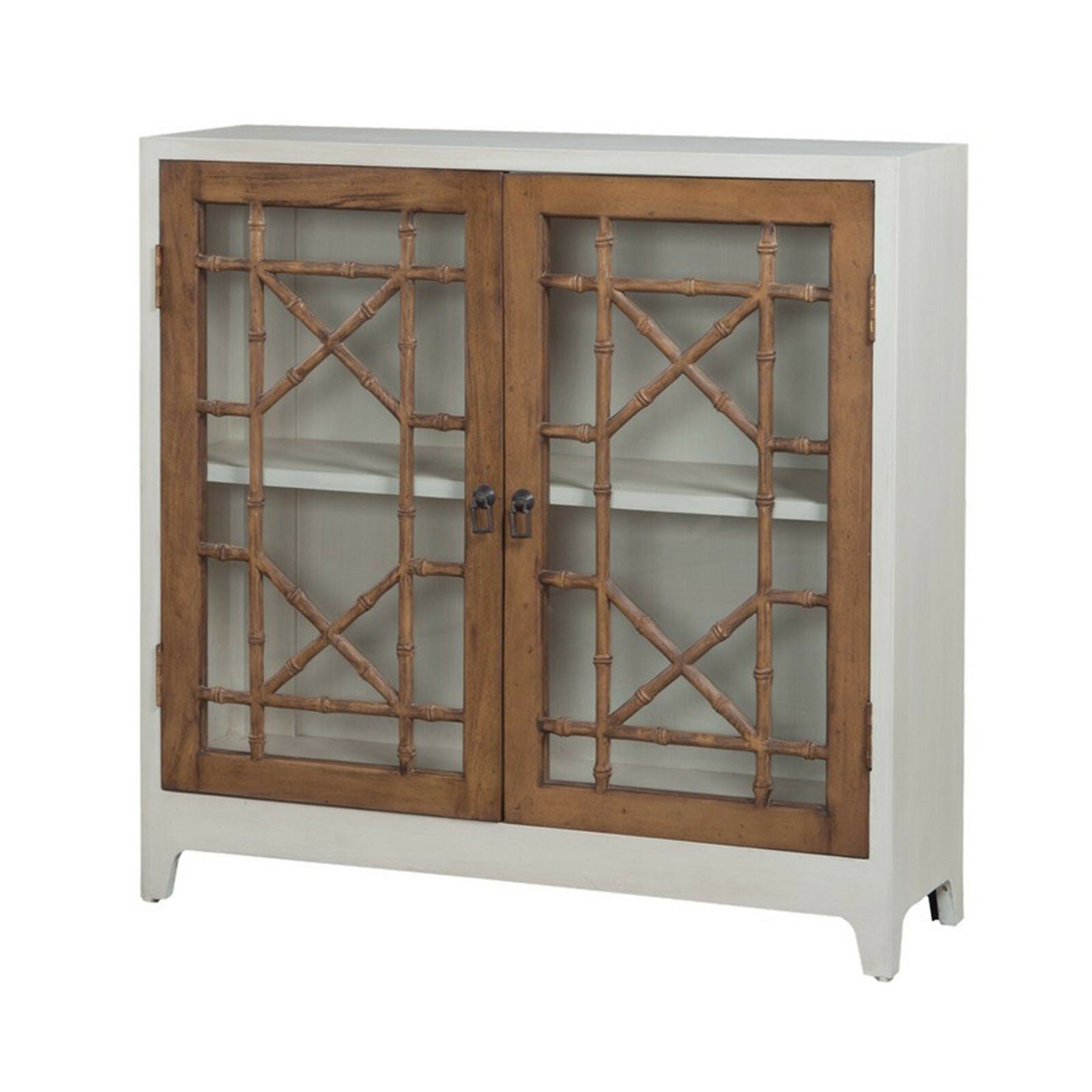 French Arched Solid Wood 2-Tone Sideboard Buffet Cabinet - Rustic Dining Room Storage Furniture for Home Decor & Entertaining