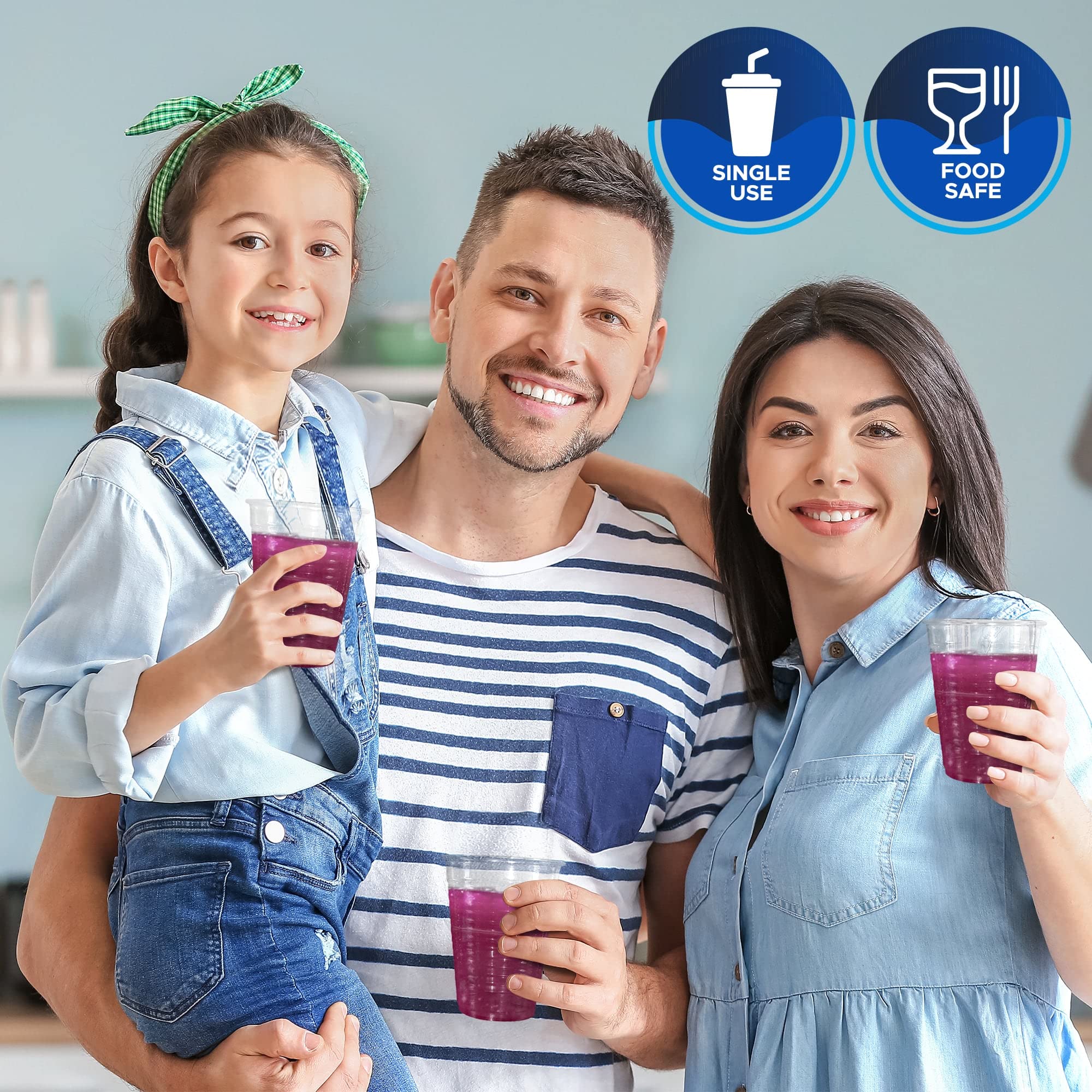 PAMI 5oz Clear Plastic Cups [100 Pack] - BPA-Free Disposable Drinking Glasses for Parties, Events & Daily Use - Ideal for Iced Tea, Smoothies, Cocktails, Jello, Punch & Cold Beverages - Perfect for Home, Office, Restaurants & Outdoor Gatherings